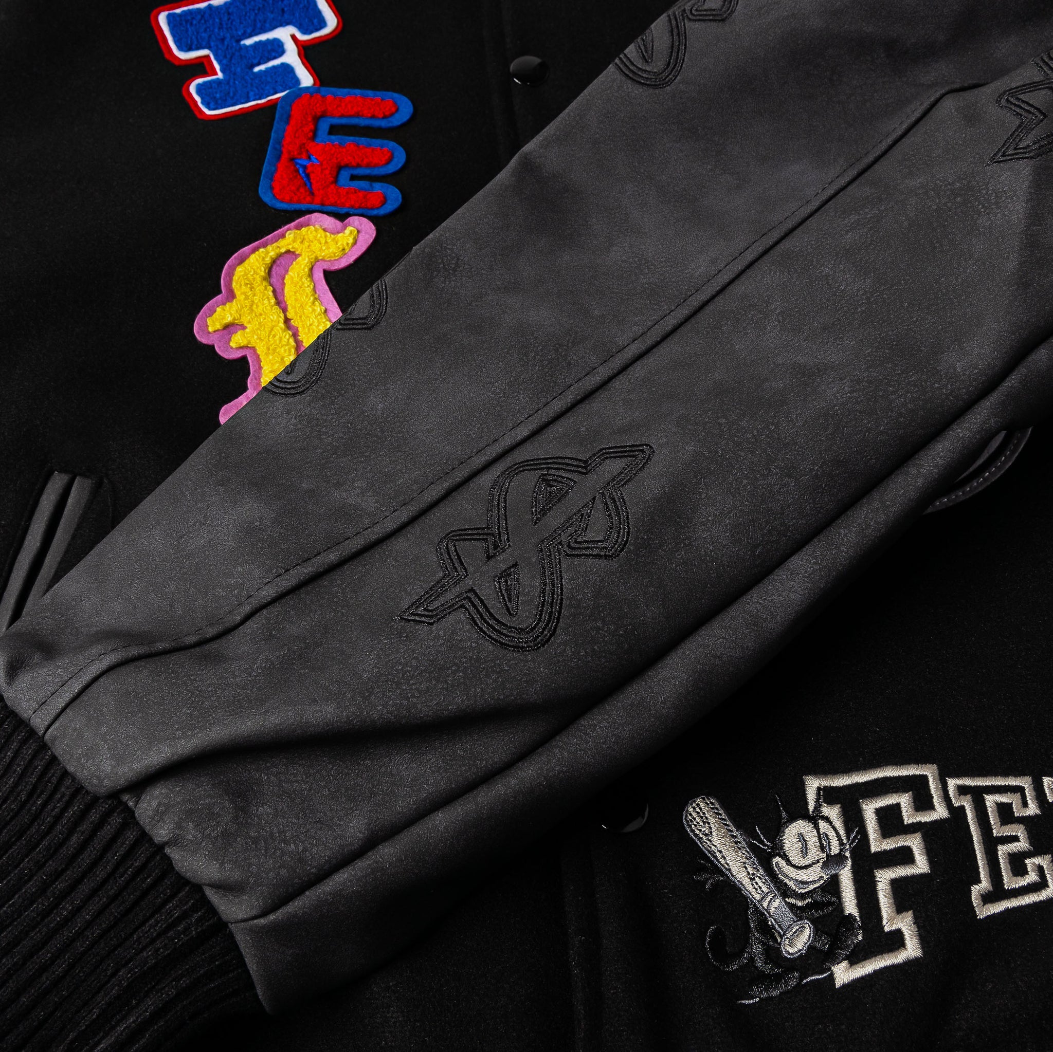 Shoe Palace SP x Felix The Cat Dreaming Varsity Mens Jacket Black