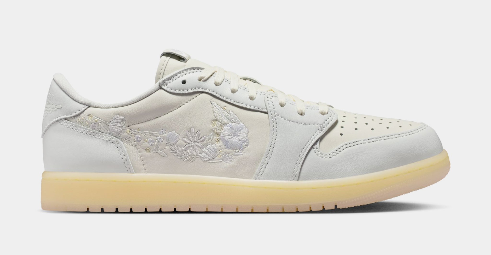 Jordan Air Jordan 1 Low Floral Swoosh Mens Lifestyle Shoes Sail 