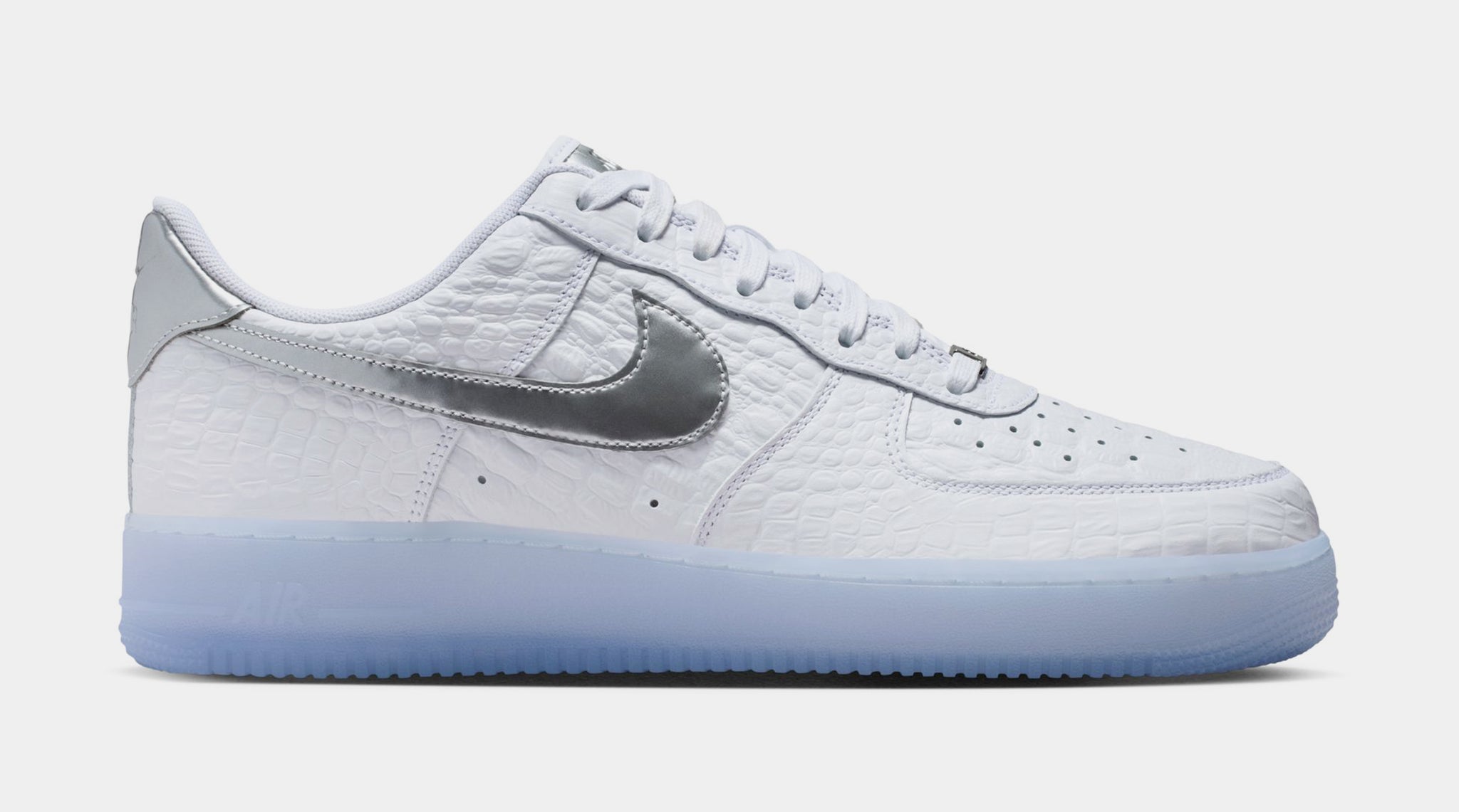 Nike Air Force 1 Mens Lifestyle Shoes White Chrome Blue Tint Pure 