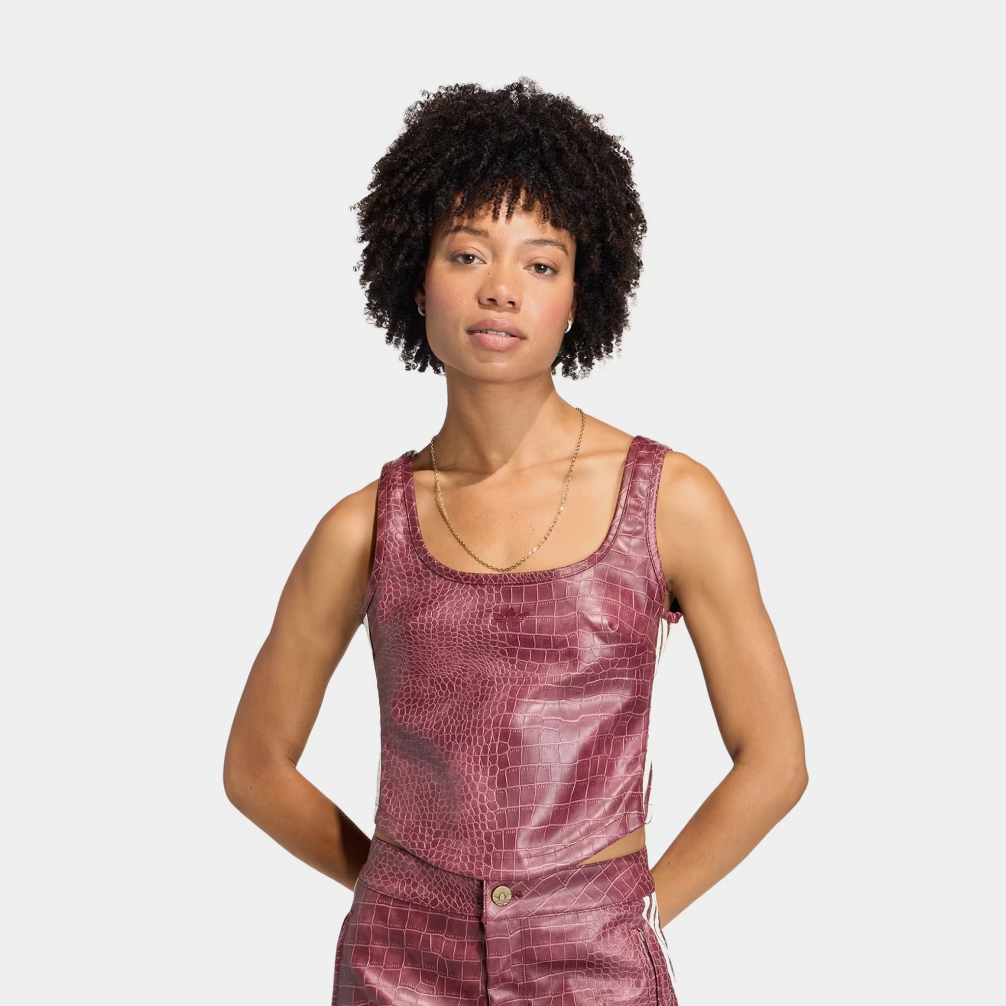 adidas Pleather Corset Maroon 2