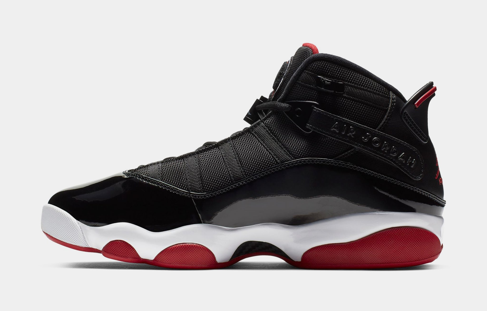 Jordan 6 Rings Bred Mens Basketball Shoes Black Varsity Red  display picture 3