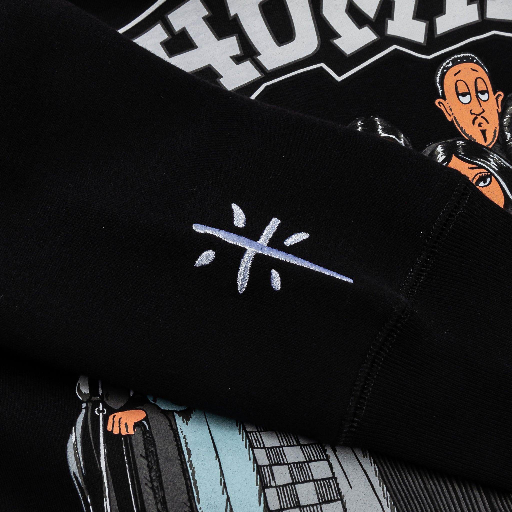 Shoe Palace SP x Homies Masks Pullover Mens Hoodie Black Silver