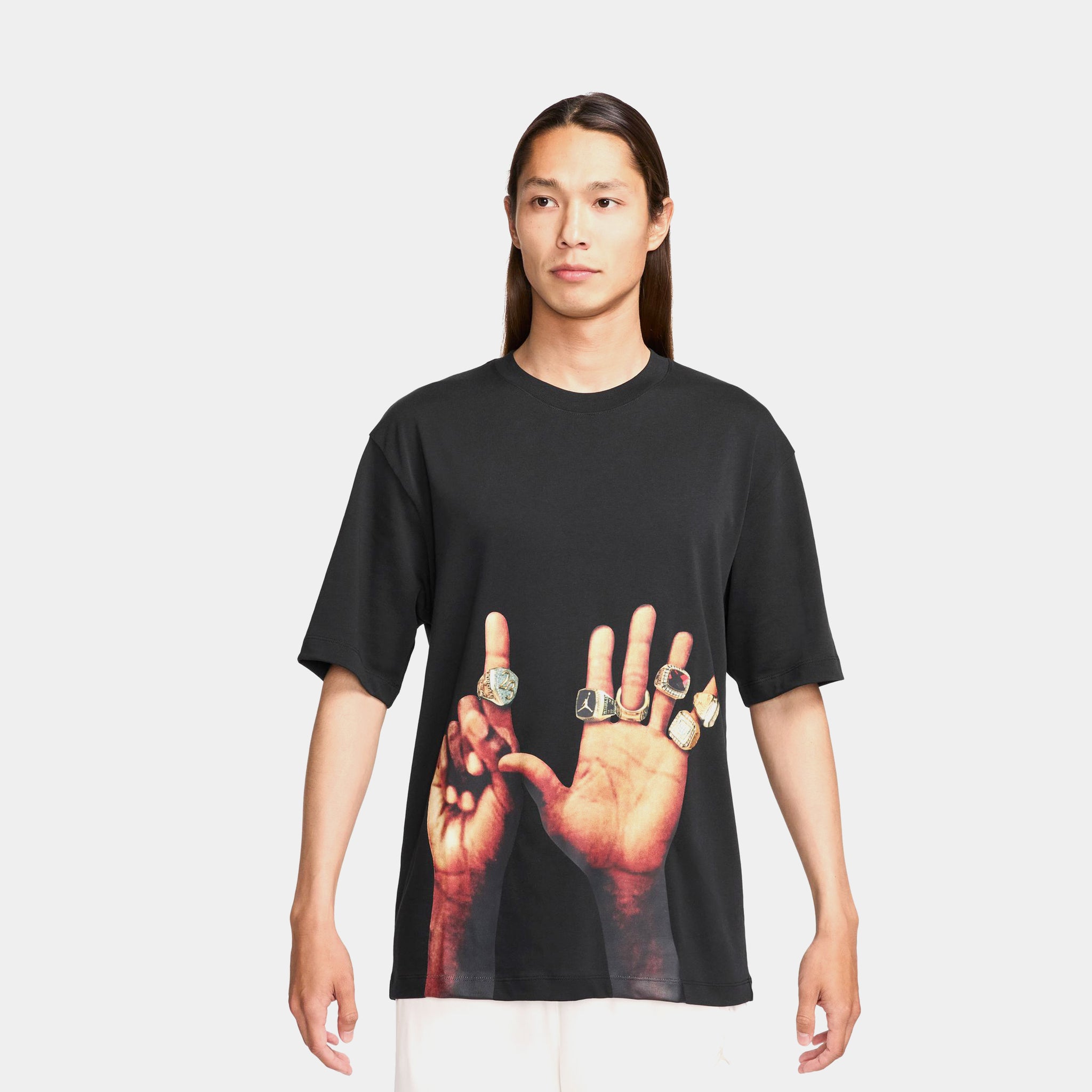 Jordan Flight MVP 6 Rings Mens Short Sleeve Shirt Black Sail 