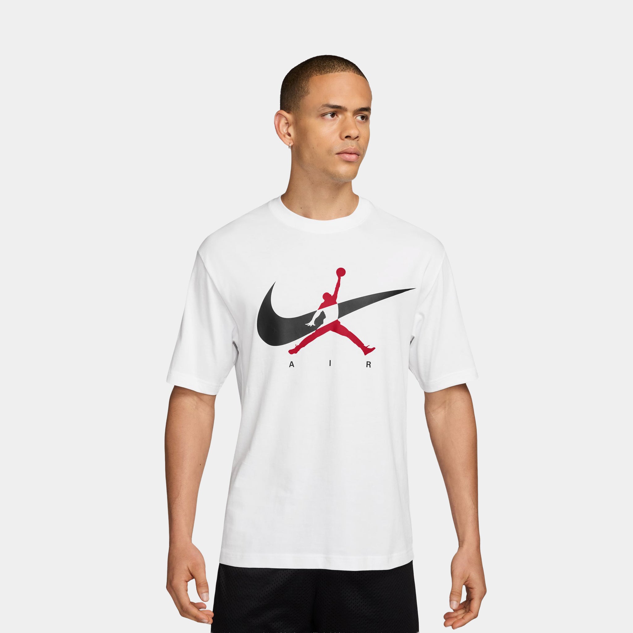 Jordan Brooklyn Jumpman Mens Short Sleeve Shirt White Black IF3043