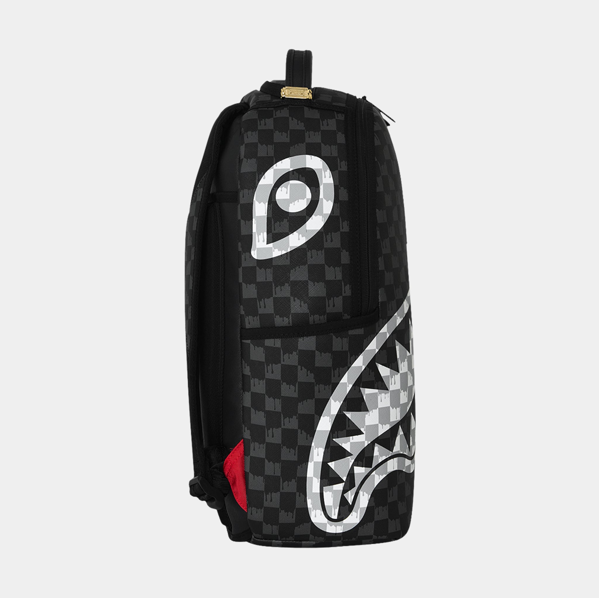 Sprayground Drip Check Shark Mens Backpack Black White 910B8553NSZ