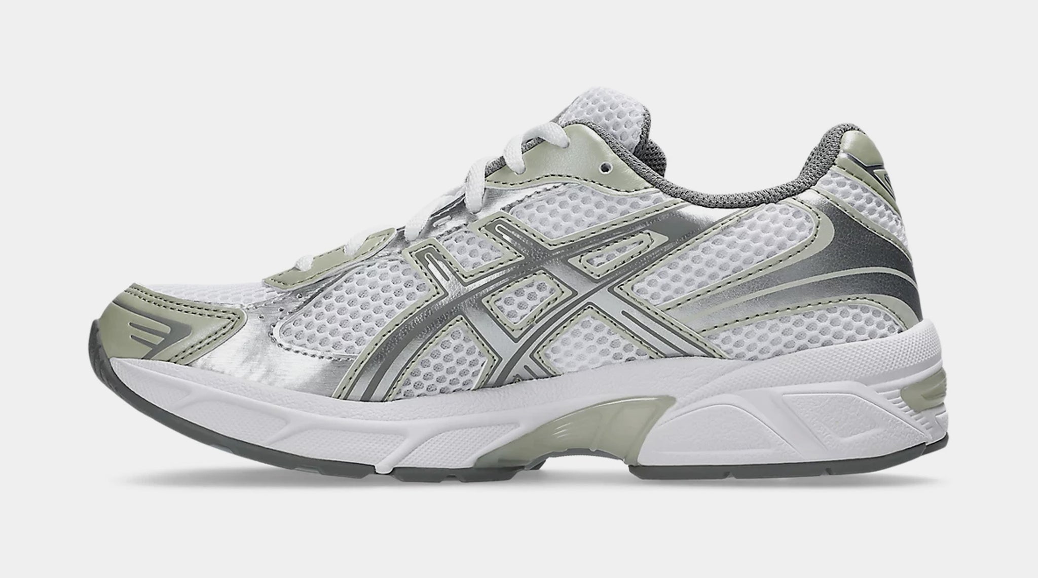 ASICS Gel 1130 Womens Running Shoes White Dried Leaf Green