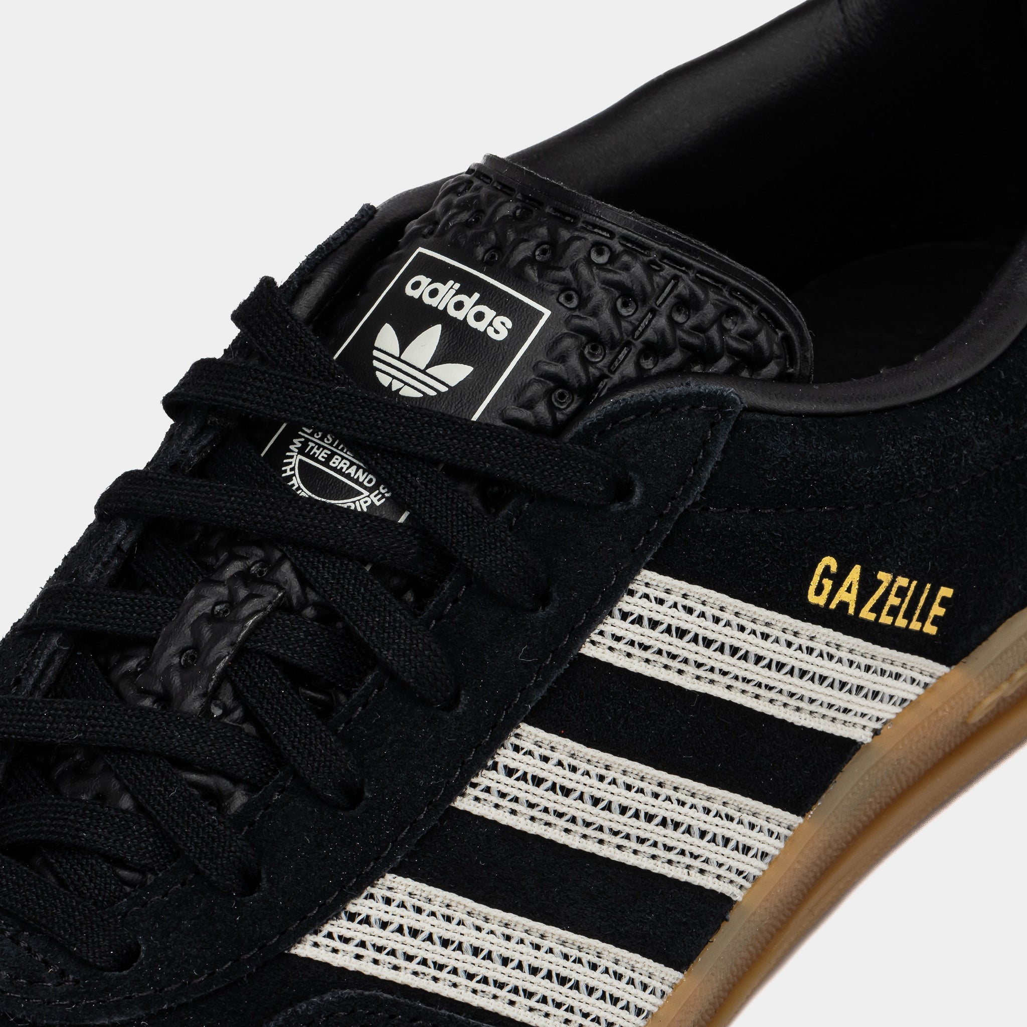 adidas Gazelle Indoor Womens Lifestyle Shoes Black Beige Gum