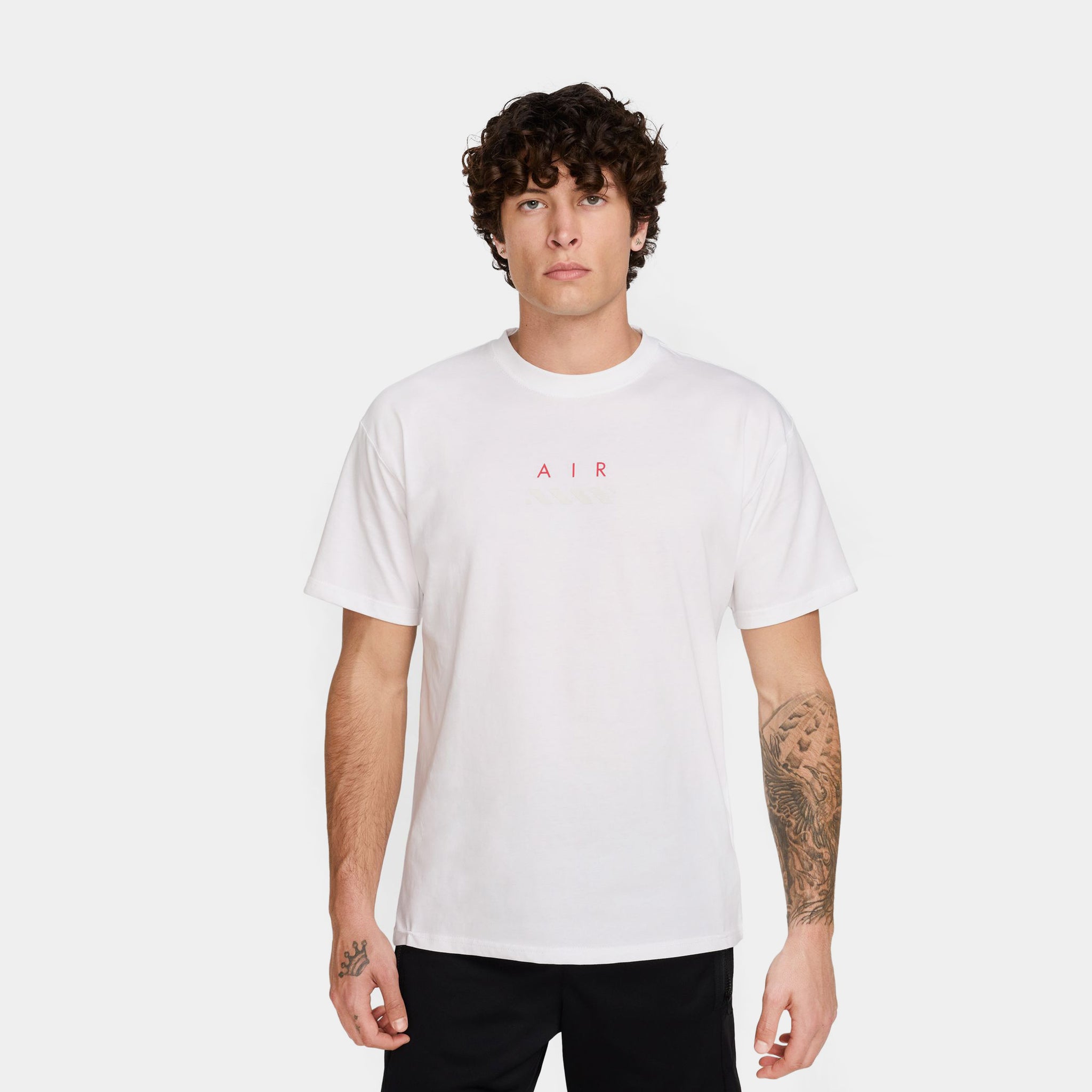 Nike NSW Max 90 Mens Short Sleeve Shirt White Red Black HJ0580-100