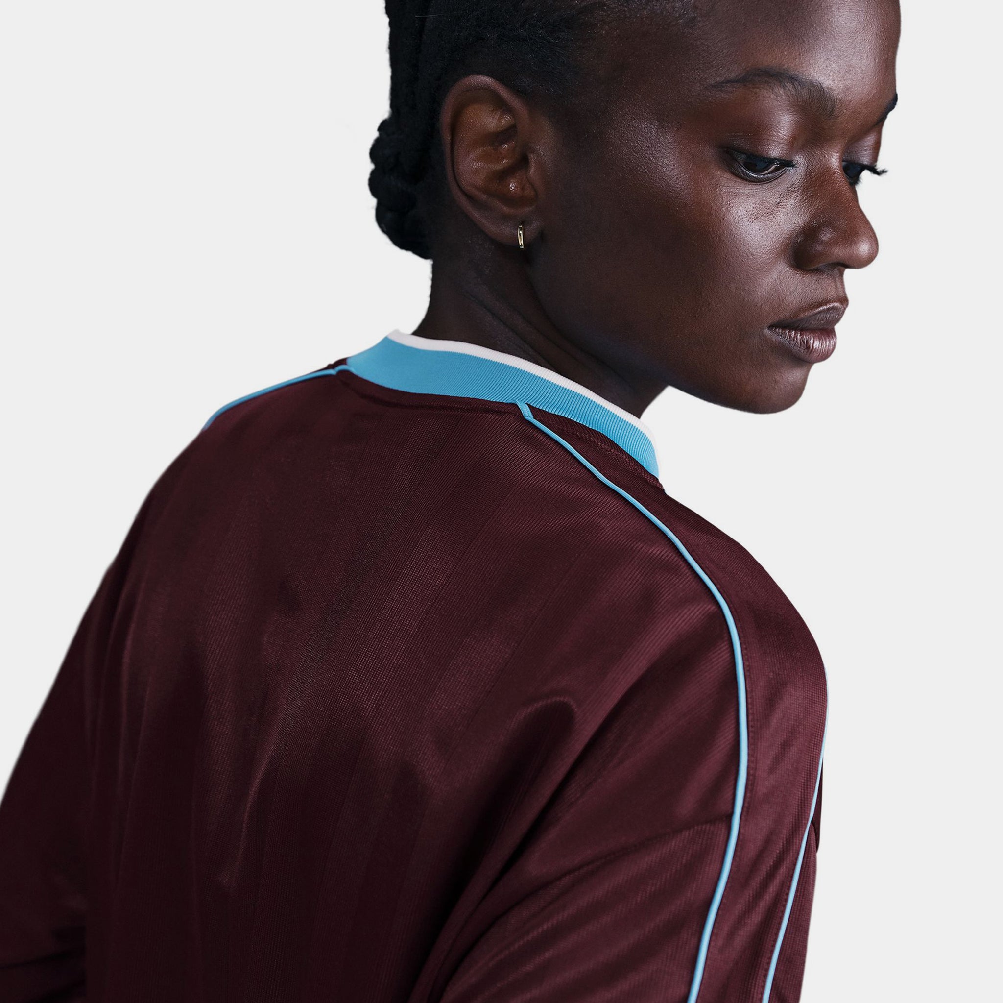 Nike NSW Long Sleeve Womens Jersey Burgundy Crush Baltic Blue