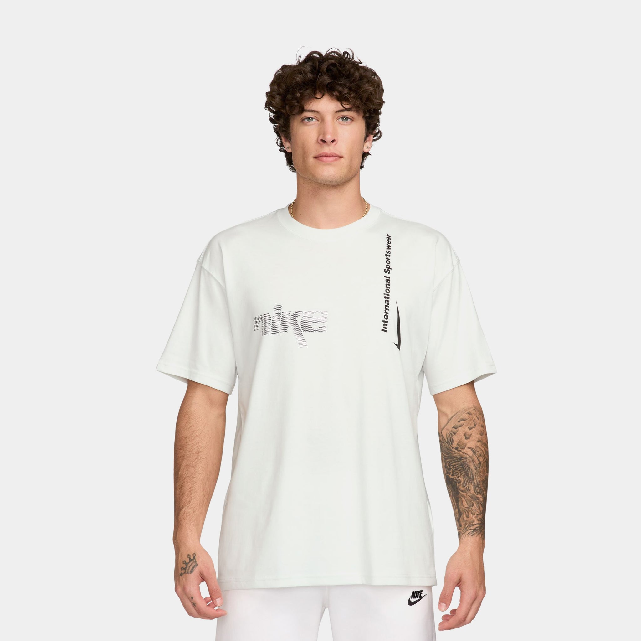 Nike NSW Max 90 Swoosh Mens Short Sleeve Shirt White Black HQ9262