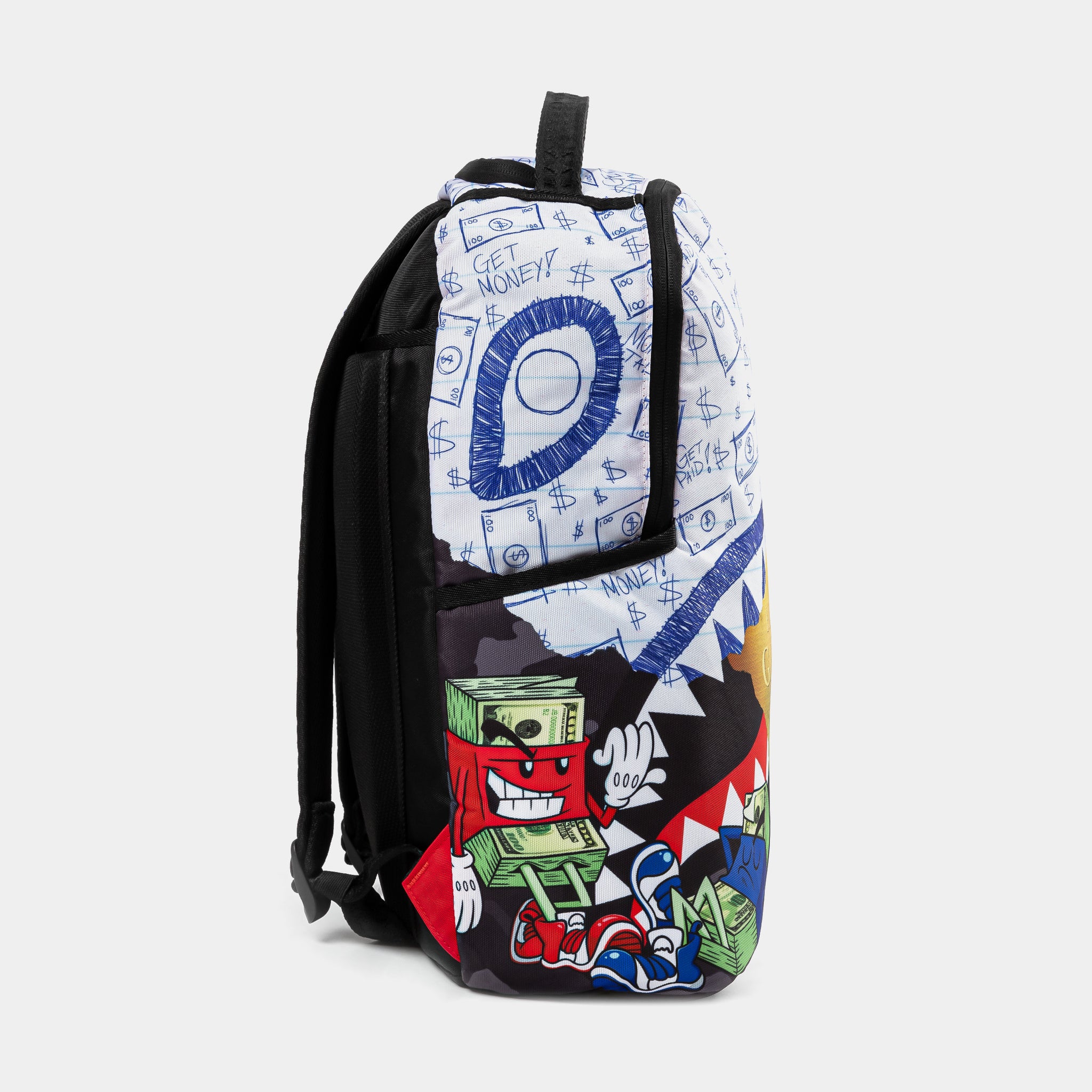 Sprayground Pure Gold Money Collage Mens Backpack White Multi