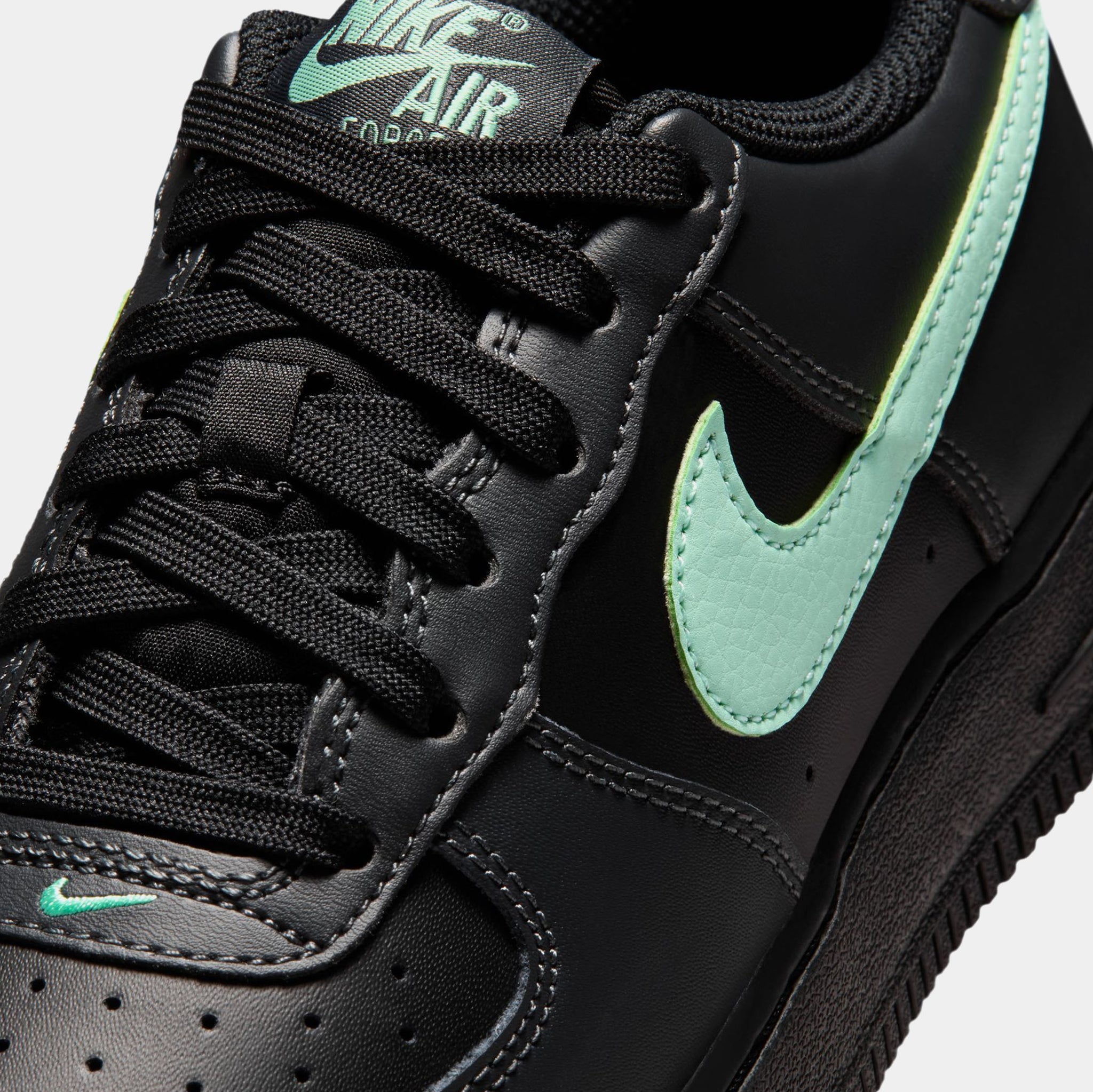 Nike Air Force 1 Grade School Lifestyle Shoes Black Arctic Green