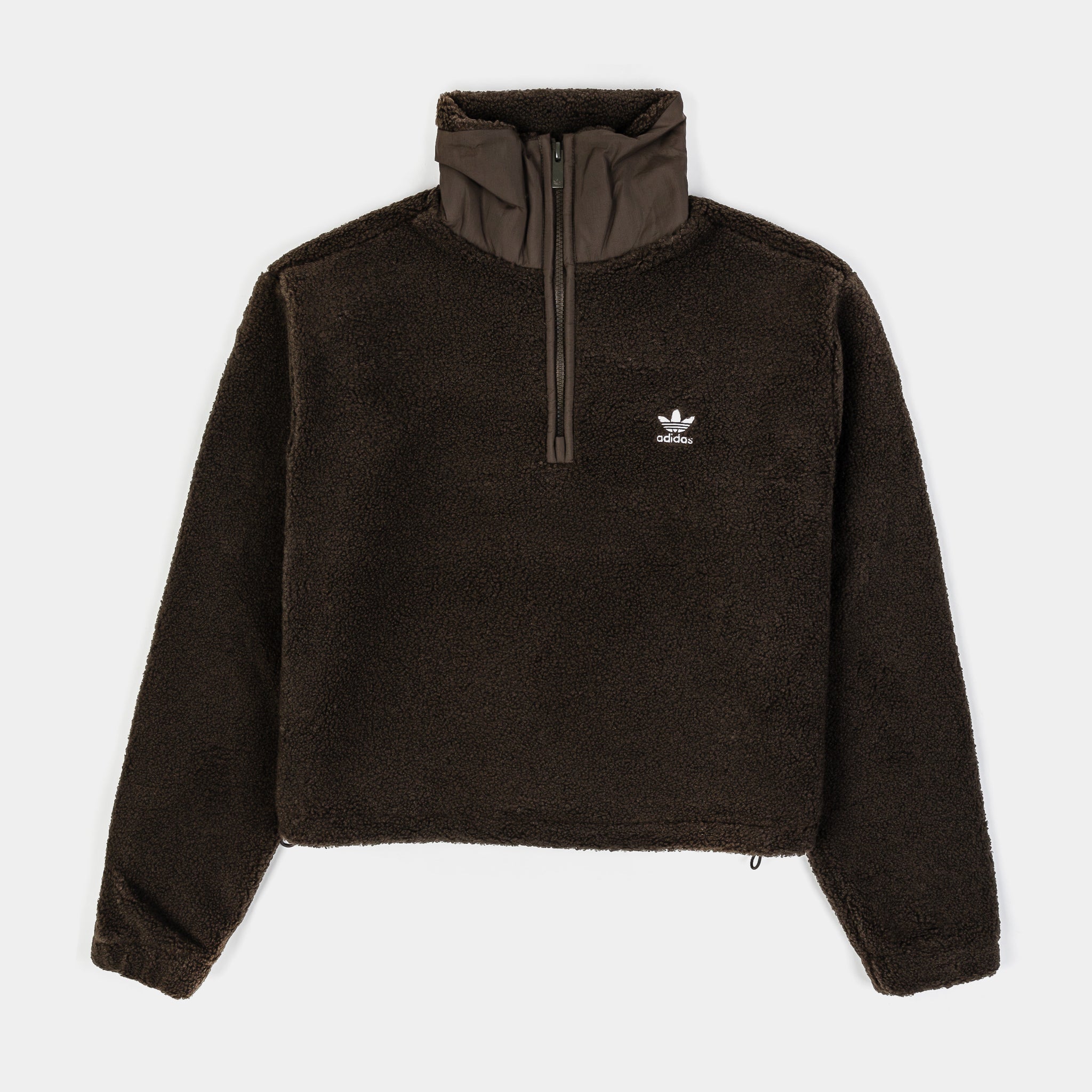 adidas Teddy Fleece Half Zip Womens Jacket Brown IY9406 – Shoe Palace