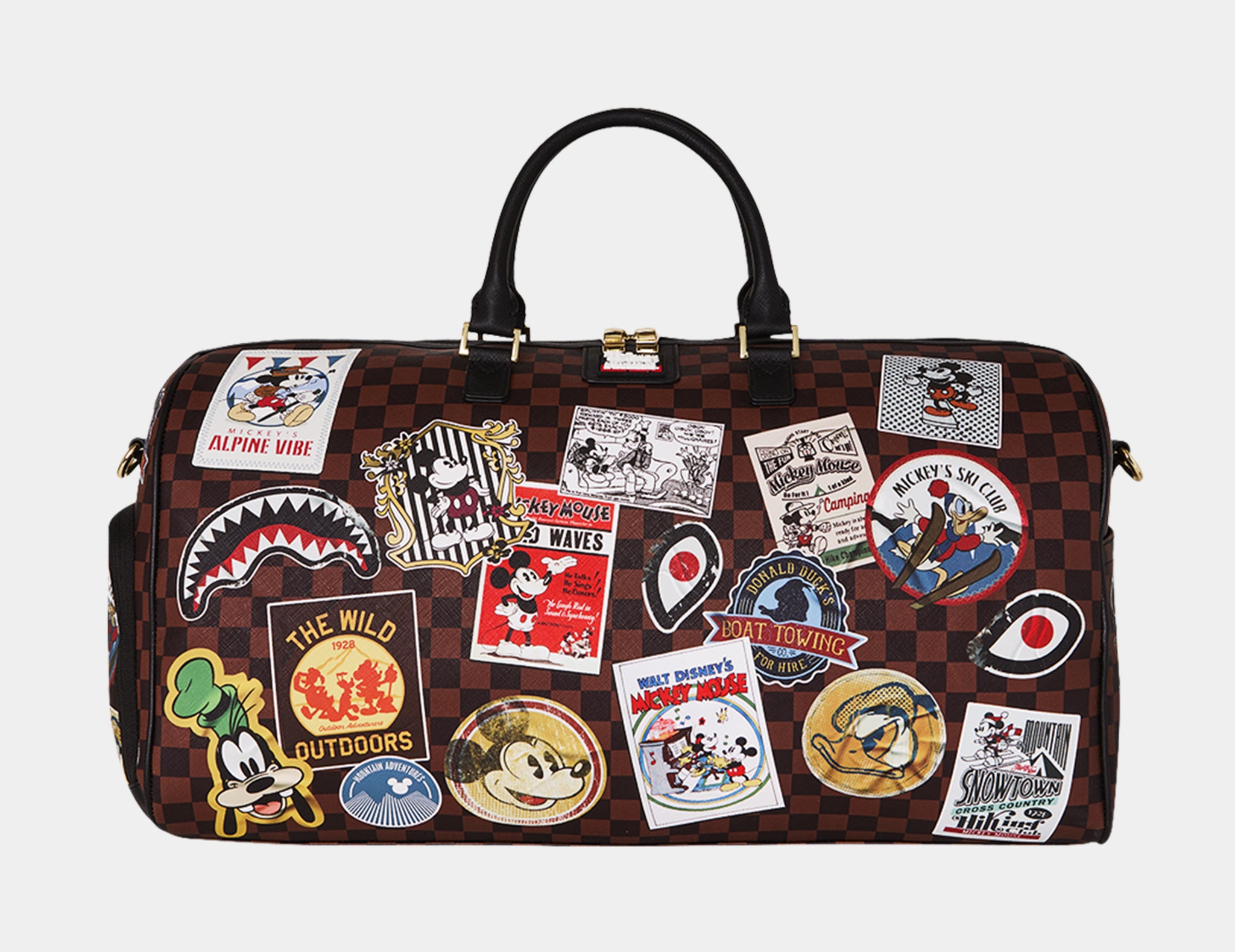 Sprayground Mickey Mouse Global Mogul Duffle Mens Bag Brown White