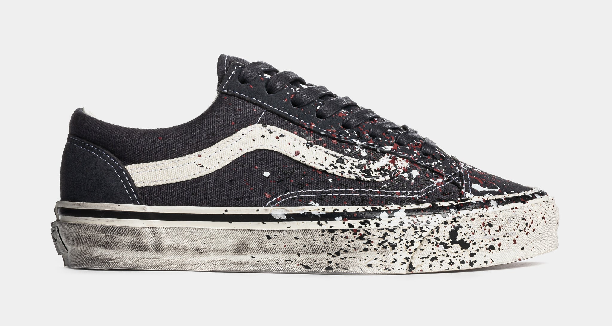 靴 PREMIUM OLD SKOOL 36 PAINT SPLATTER Vans Premium Old Skool 36 Paint Splatter Mens Skate Shoes Charcoal
