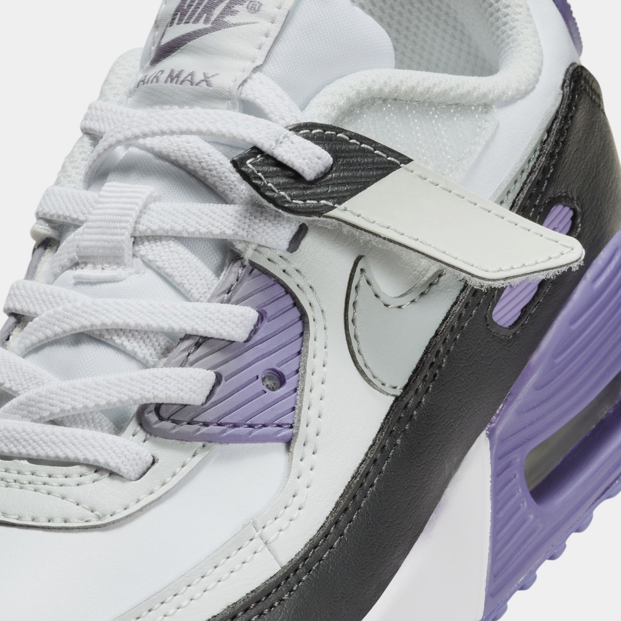 Nike Air Max 90 EasyOn Preschool Running Shoes White Light Grey