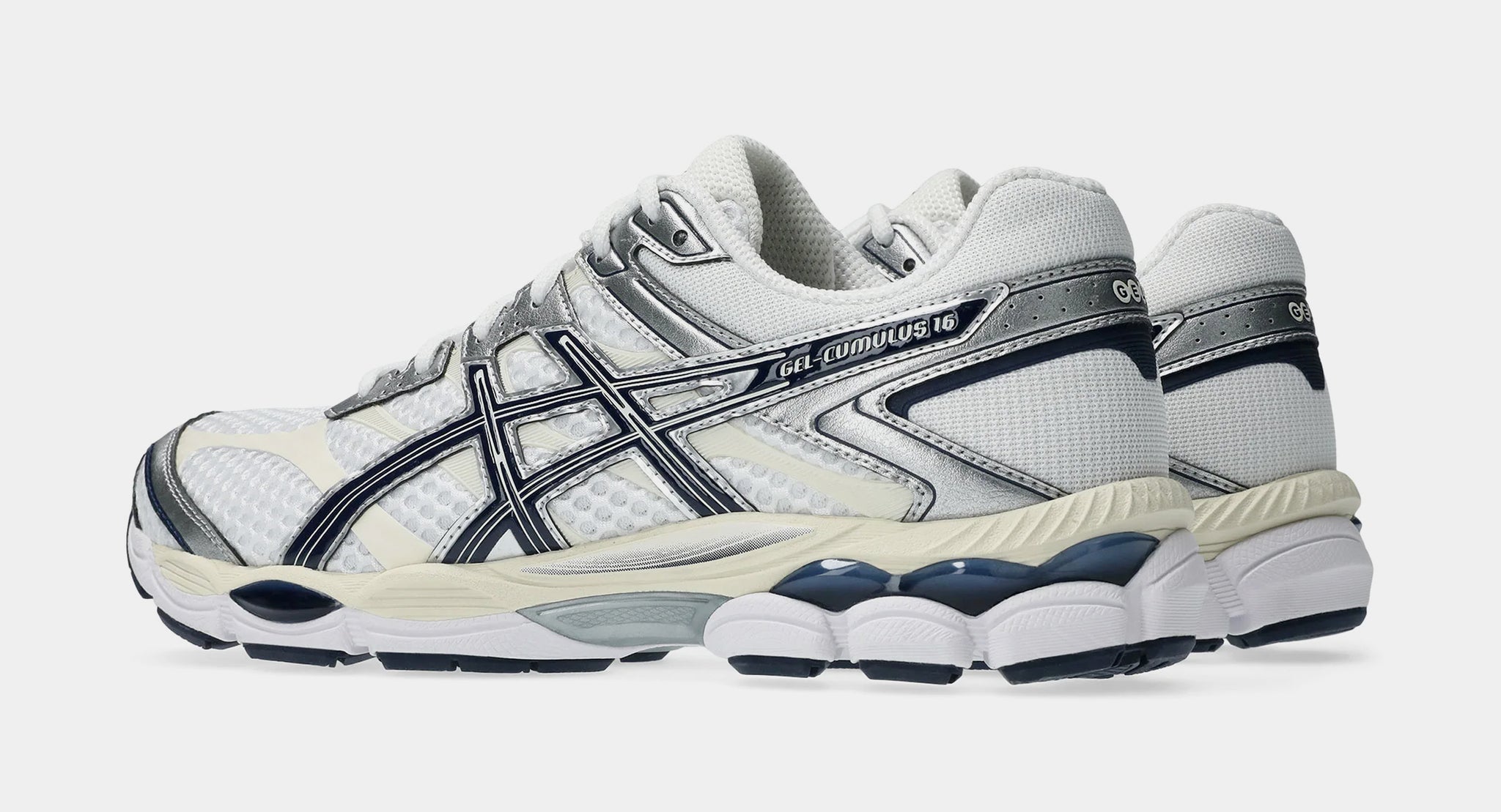 ASICS Gel Cumulus 16 Mens Running Shoes White Midnight 1203A733