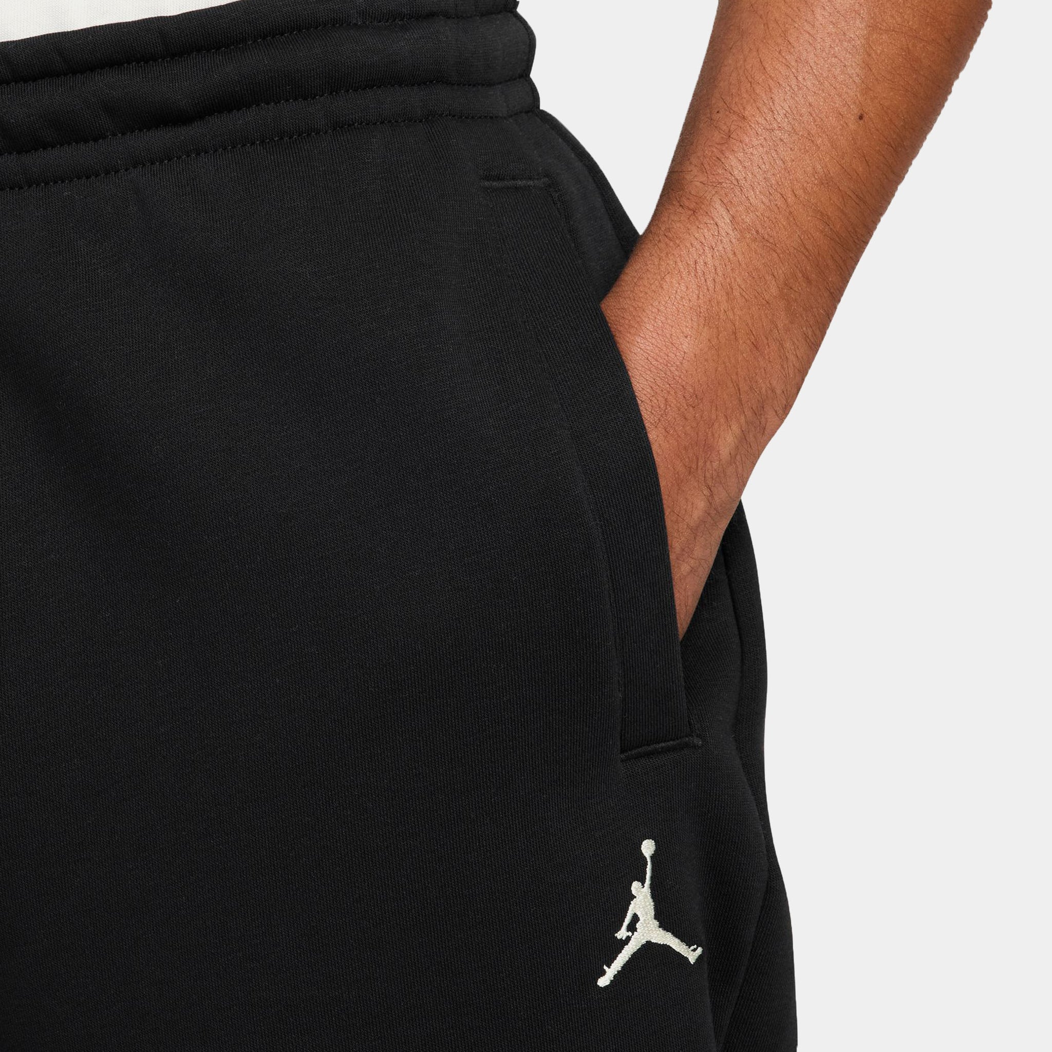 Jordan Brooklyn Fleece Oversized Open Hem Mens Pants Black Sail