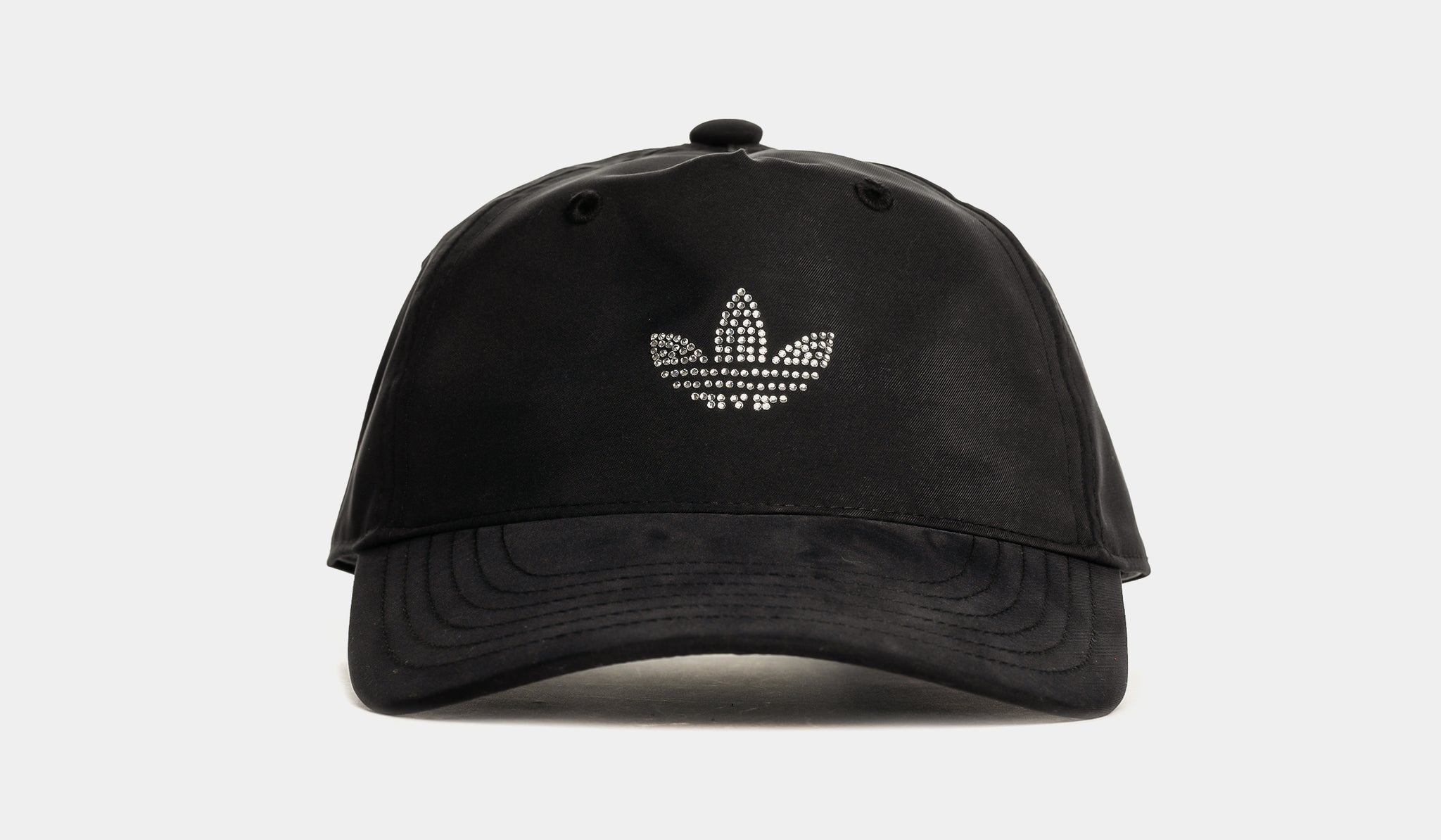 adidas Rhinestone Trefoil Baseball Cap Womens Hat Black Multicolor