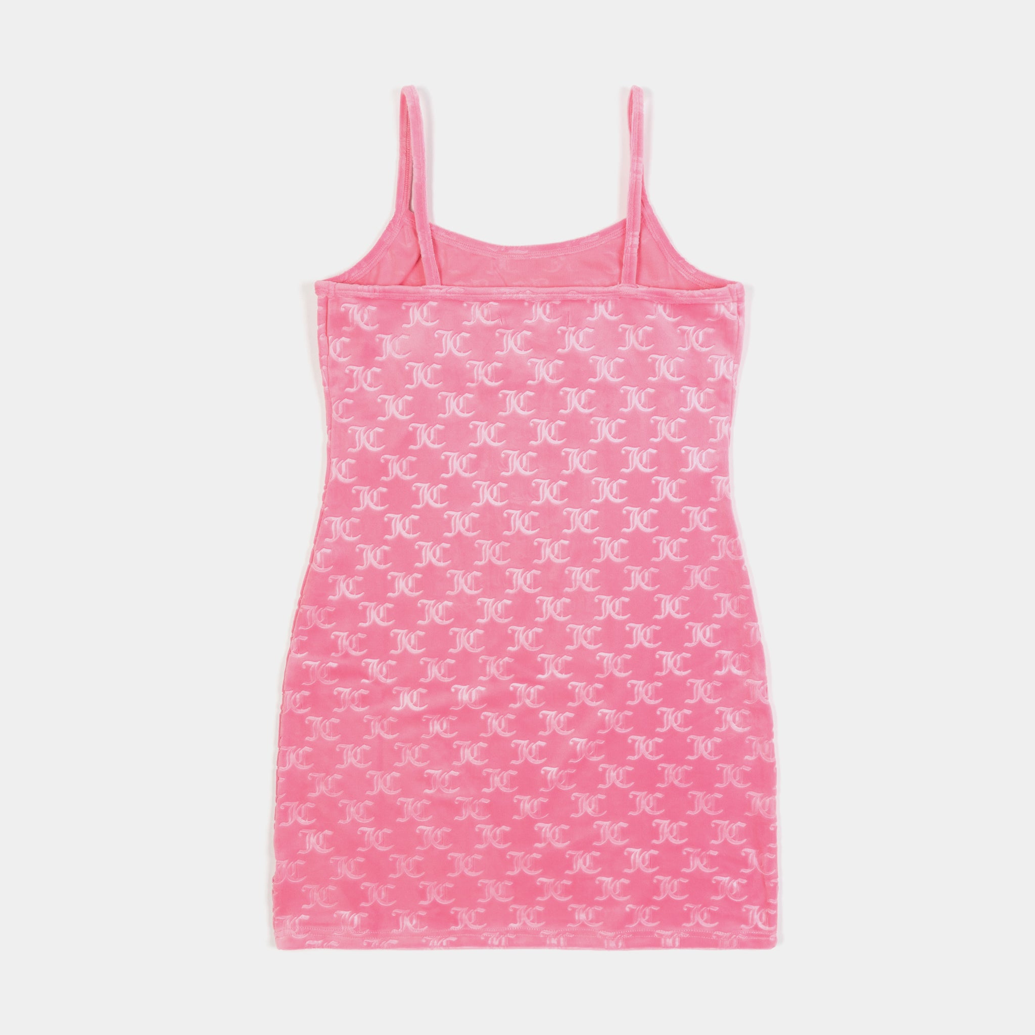 Juicy Couture Embroidered Hot Fix Velour Womens Dress (Pink)