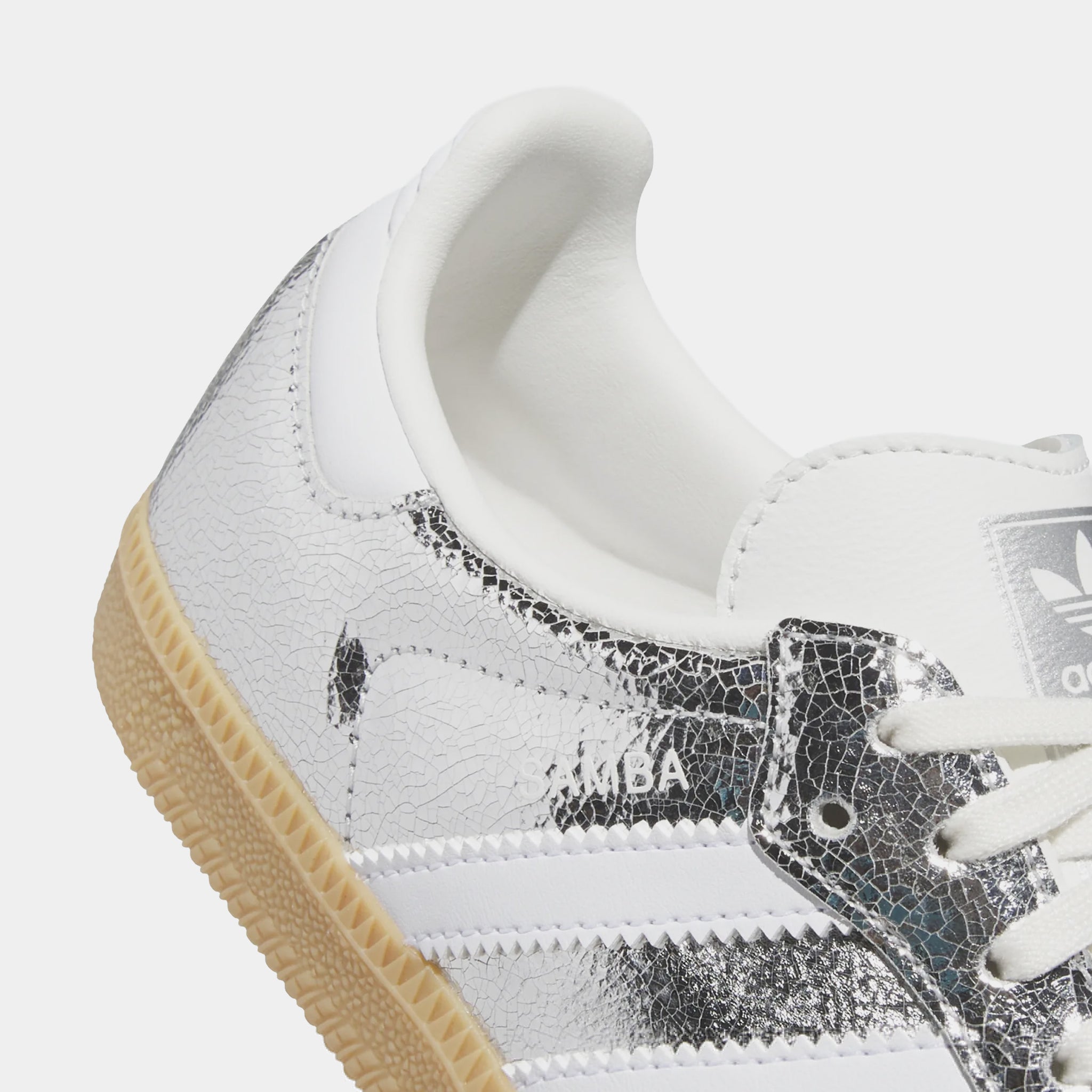 adidas Samba OG Grade School Lifestyle Shoes Silver Metallic Cloud