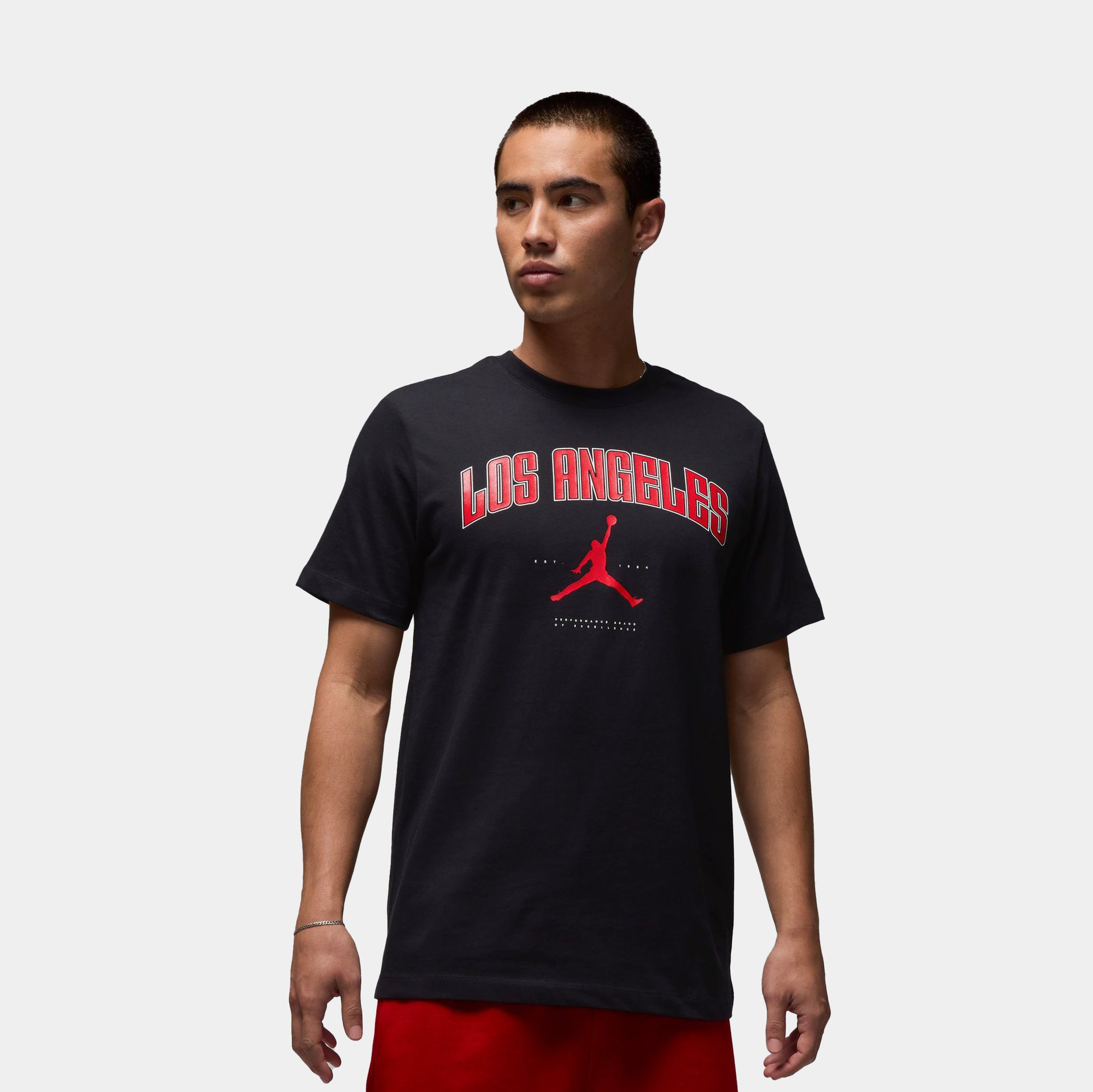bright crimson jordan shirt