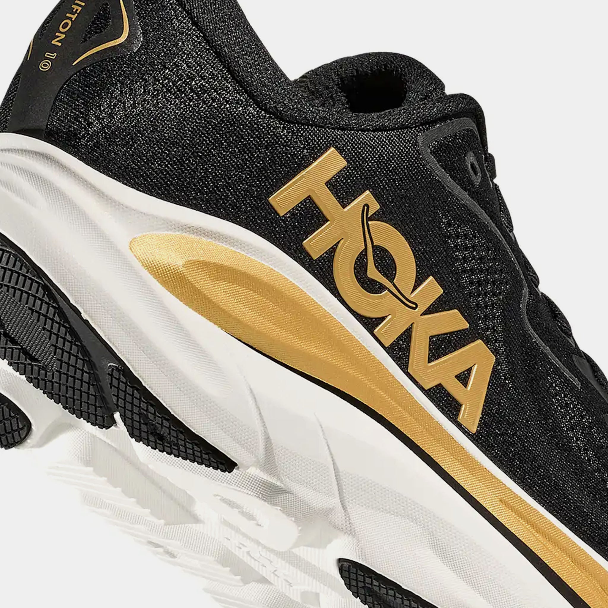 Hoka Clifton 10 Mens Running Shoes Black Gold 1162030-BKGD – Shoe 