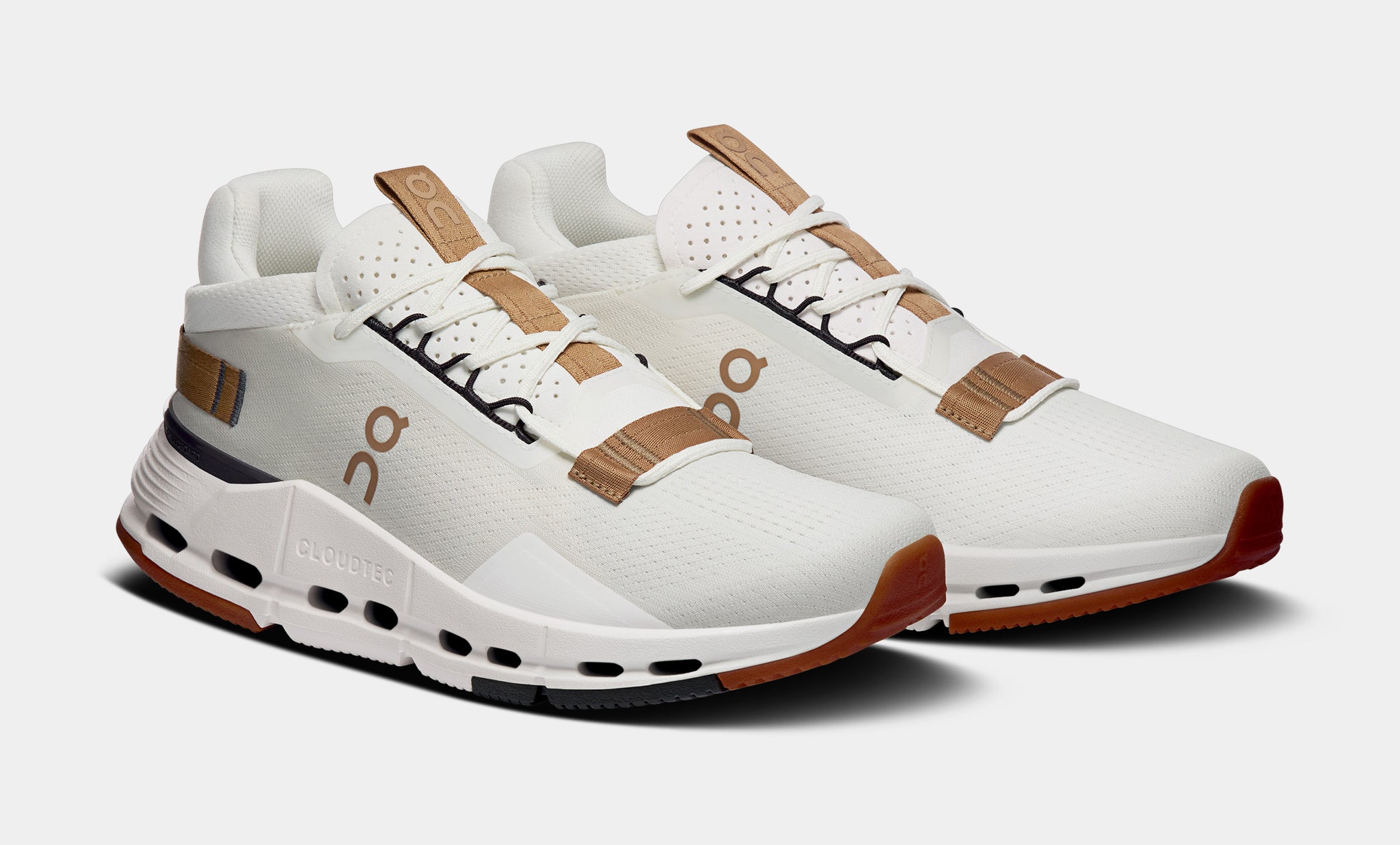 On Running Cloudnova White Sneakers with Orange Accent On - Women main image 3