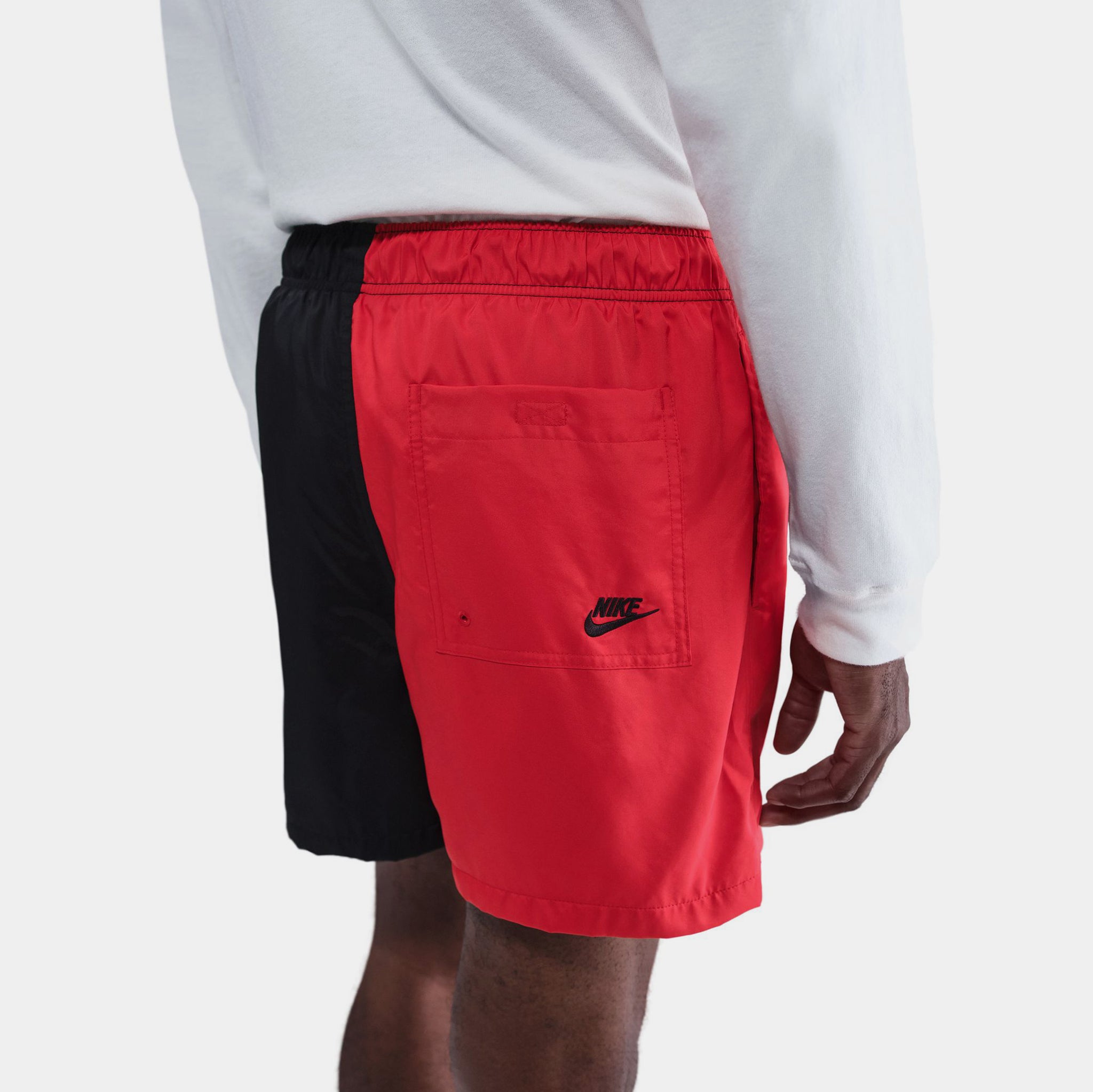 mens black and red nike shorts