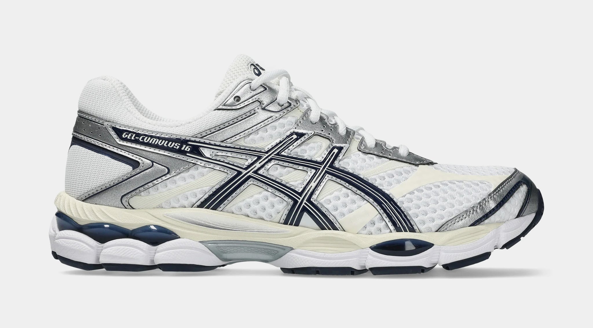 ASICS Gel Cumulus 16 Mens Running Shoes White Midnight 1203A733