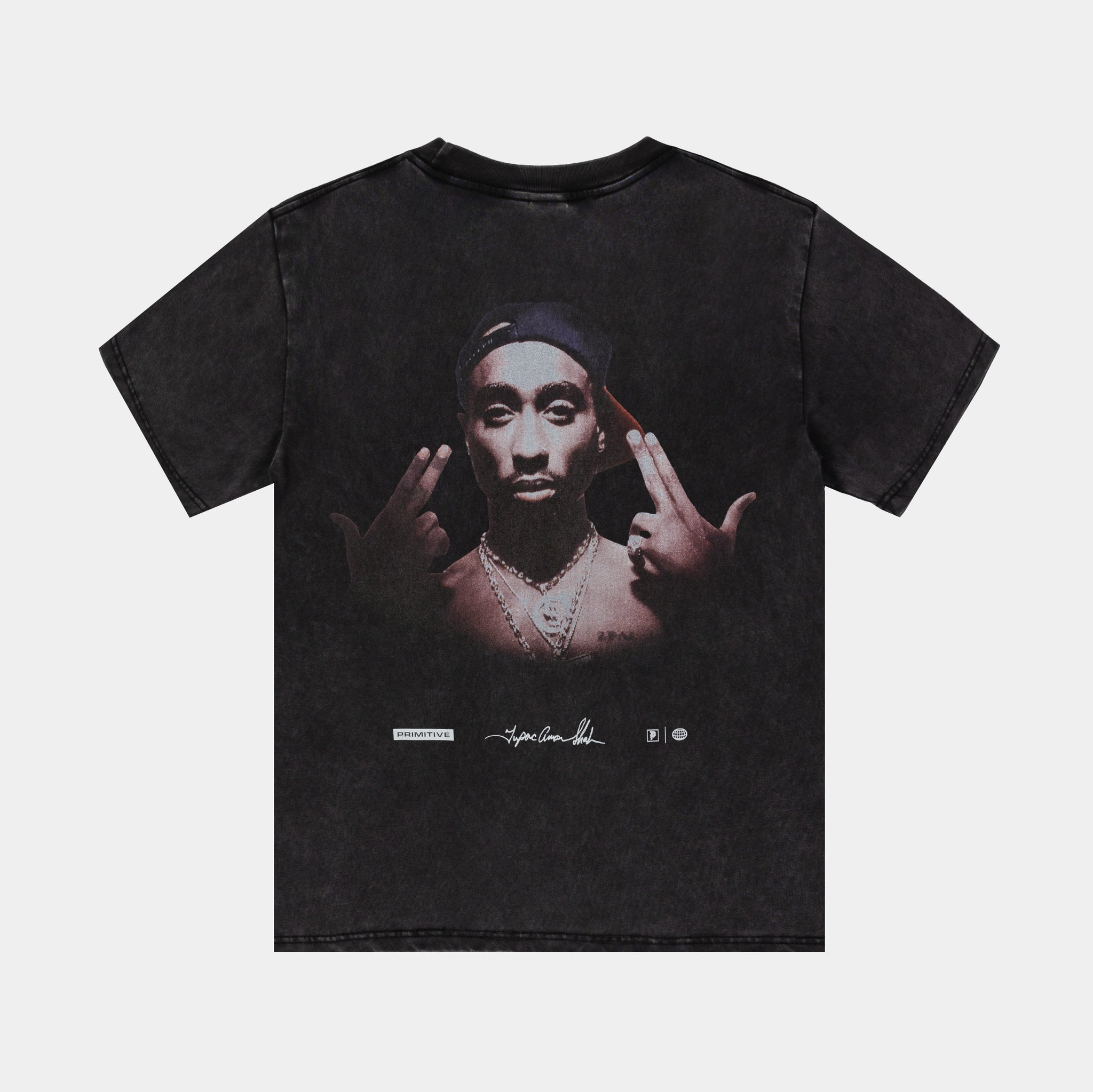 Primitive Tupac Stay Up Here Mens Short Sleeve Shirt Brown Black 
