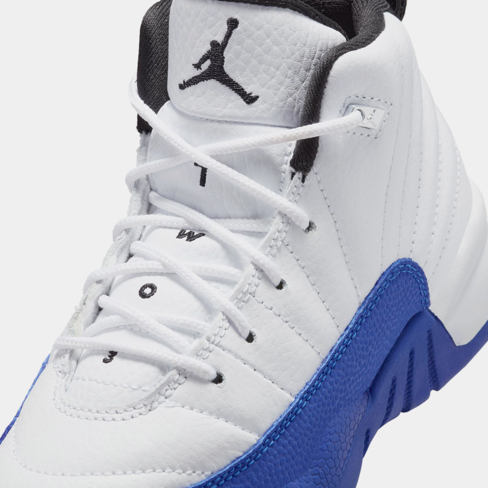 JORDAN 151186-140 Air Jordan 12 Retro White and Game Royal Preschool Lifestyle Shoes (White/Black/Game Royal) Image 29299758891214