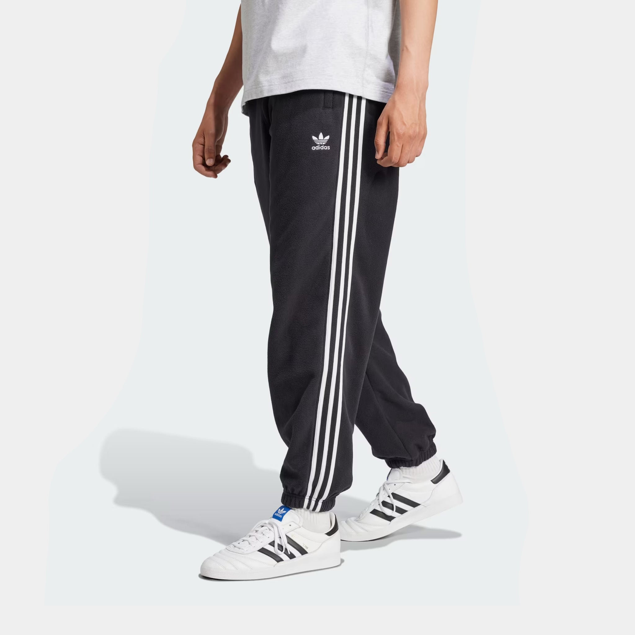 adidas Adicolor Stripes Fleece Joggers Mens Sweatpants Black