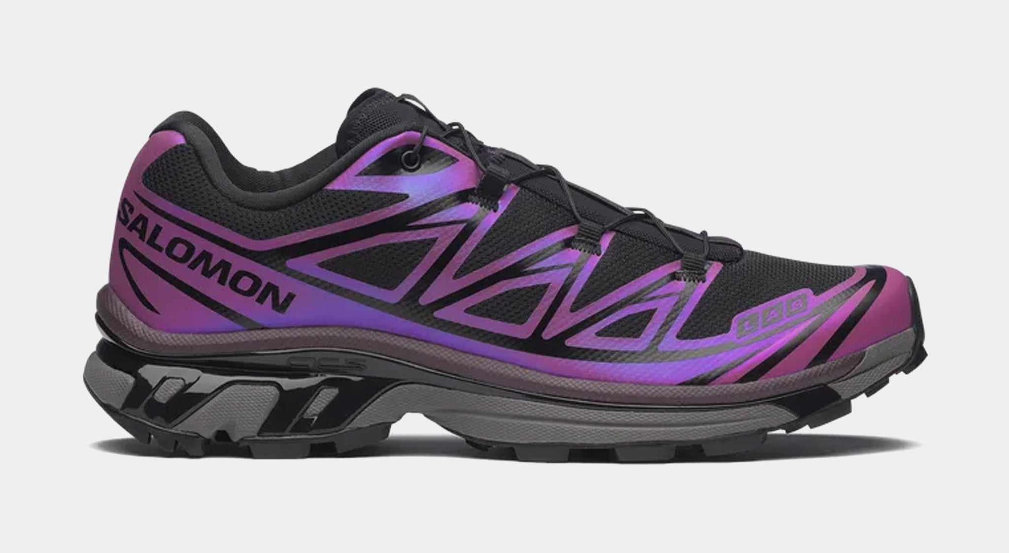 ローズパープル＃１１* Salomon XT-6 Iridescent Mens Running Shoes Black Hollyhock Plum