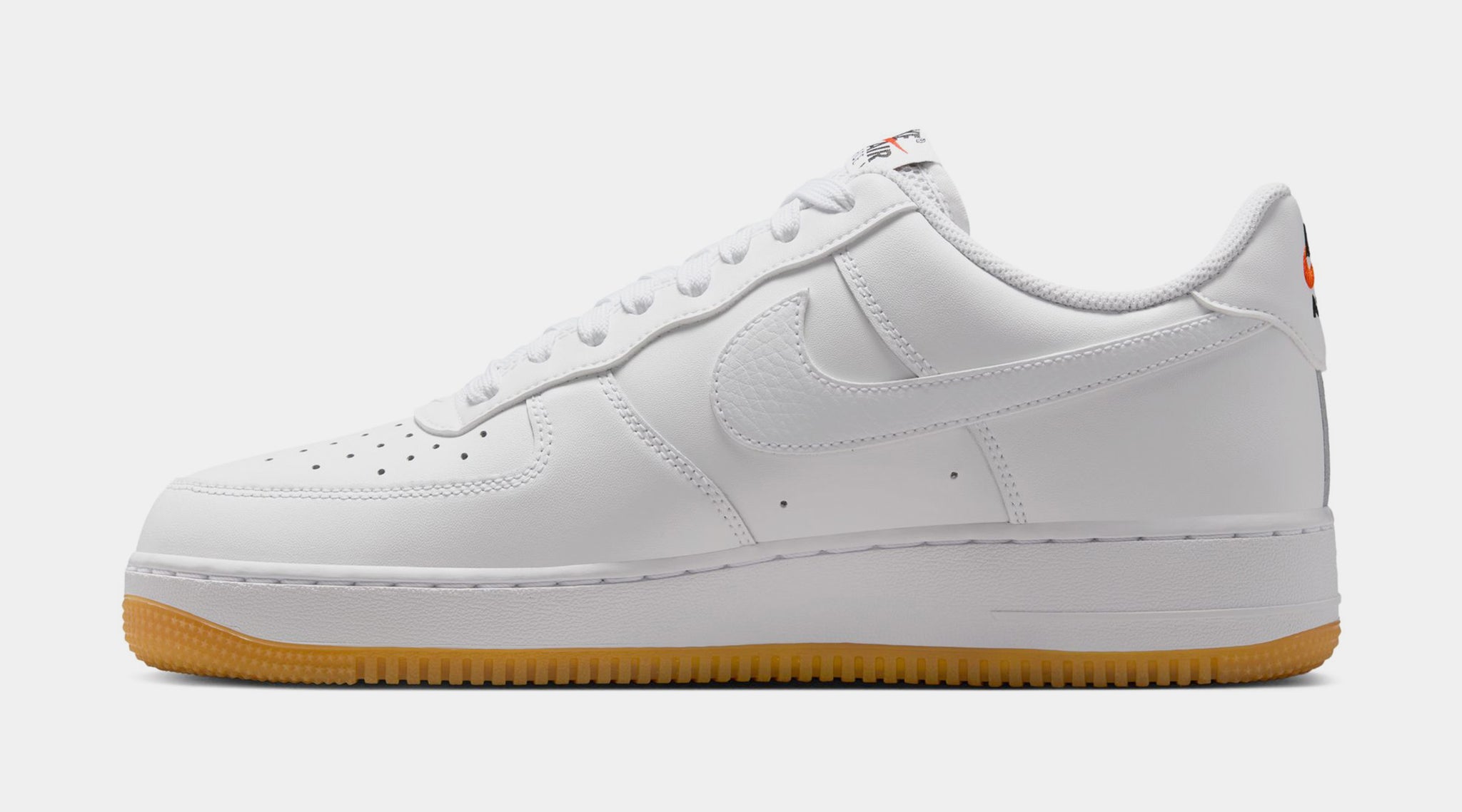Nike Air Force 1 Mens Lifestyle Shoes White Gum Yellow Safety 
