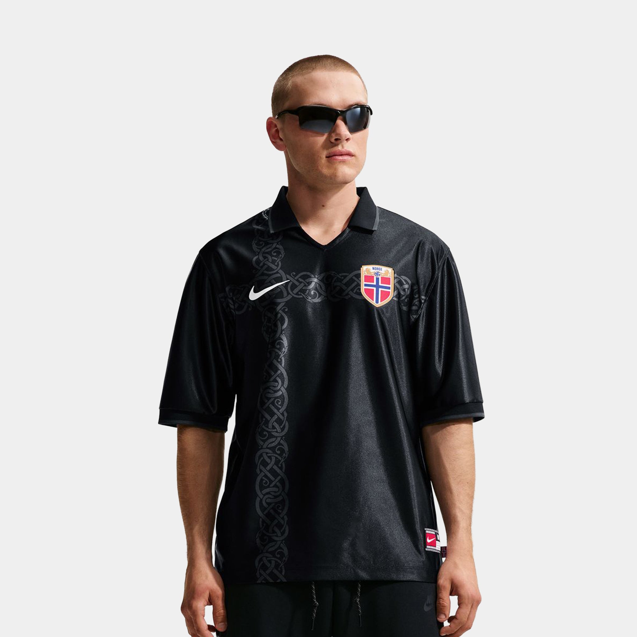 Nike Norway Energy Dri Fit Soccer Mens Jersey Black White IH1869