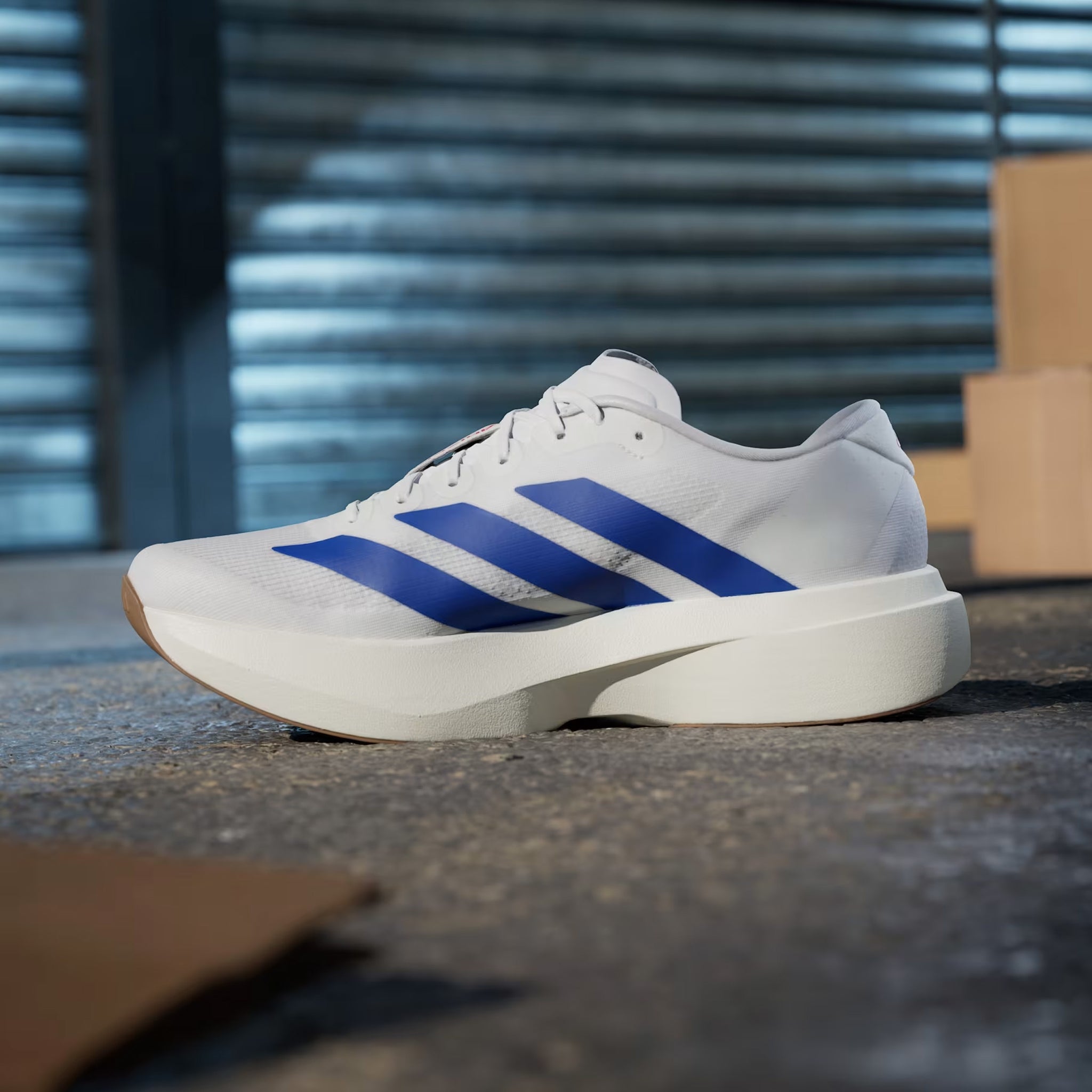 26㎝　adidas adizero Evo SＬ ホワイト／ブルー Womens adidas Adizero EVO SL Athletic Shoe - White / Blue Fusion