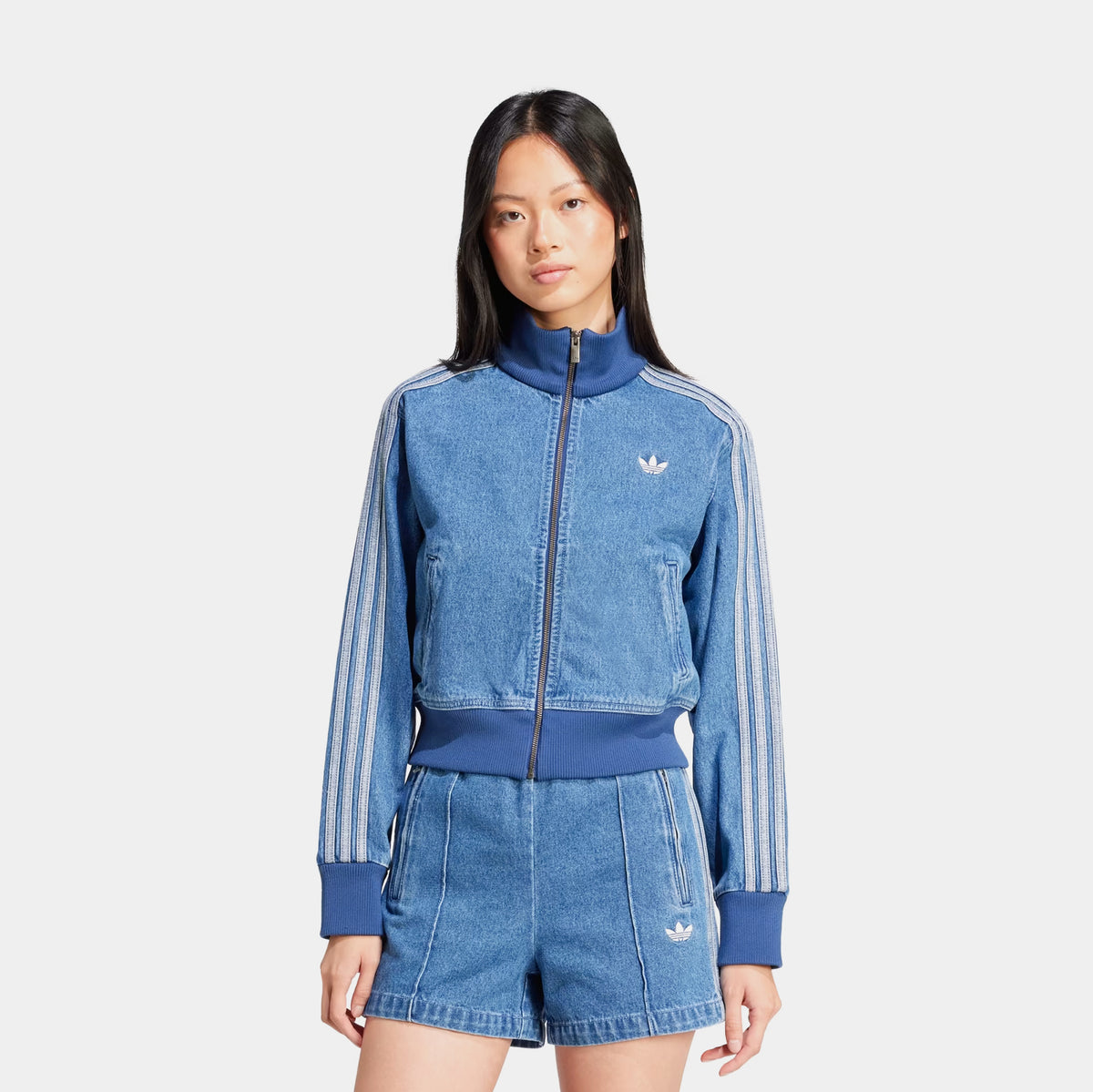 adidas Adicolor Denim Track Womens Jacket Indigo Denim JD2570