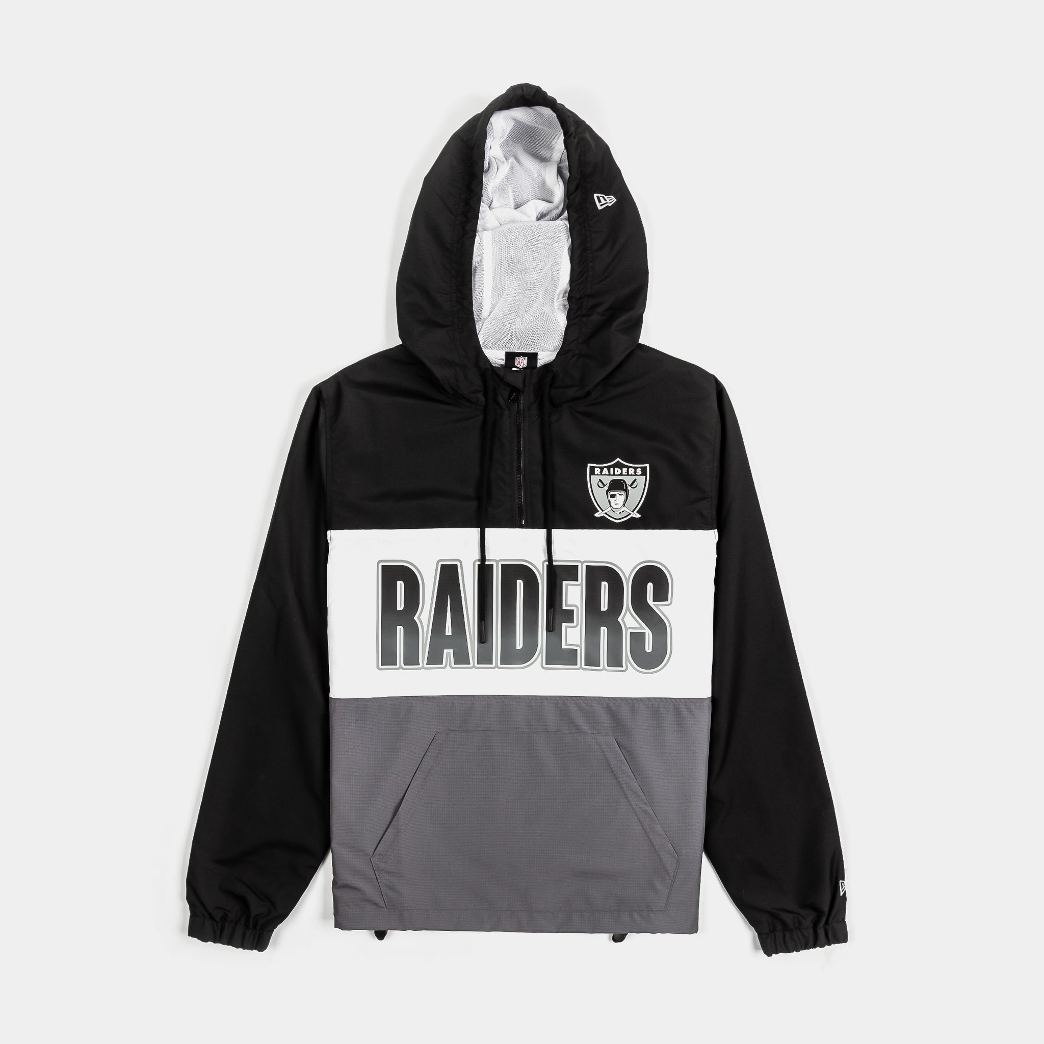 New Era Las Vegas Raiders Quarter Zip Mens Jacket Black Grey