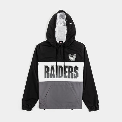 New Era Las Vegas Raiders Quarter Zip Mens Jacket Black Grey