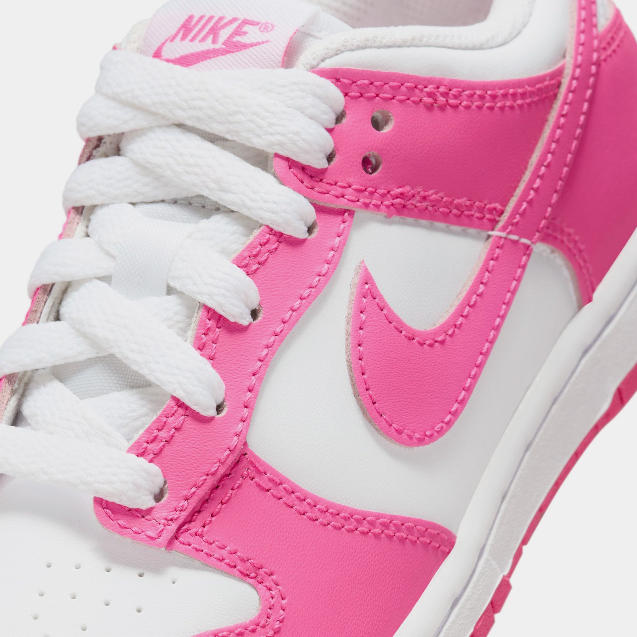 Nike Dunk Low Preschool Lifestyle Shoes White Laser Fuchsia FB9108