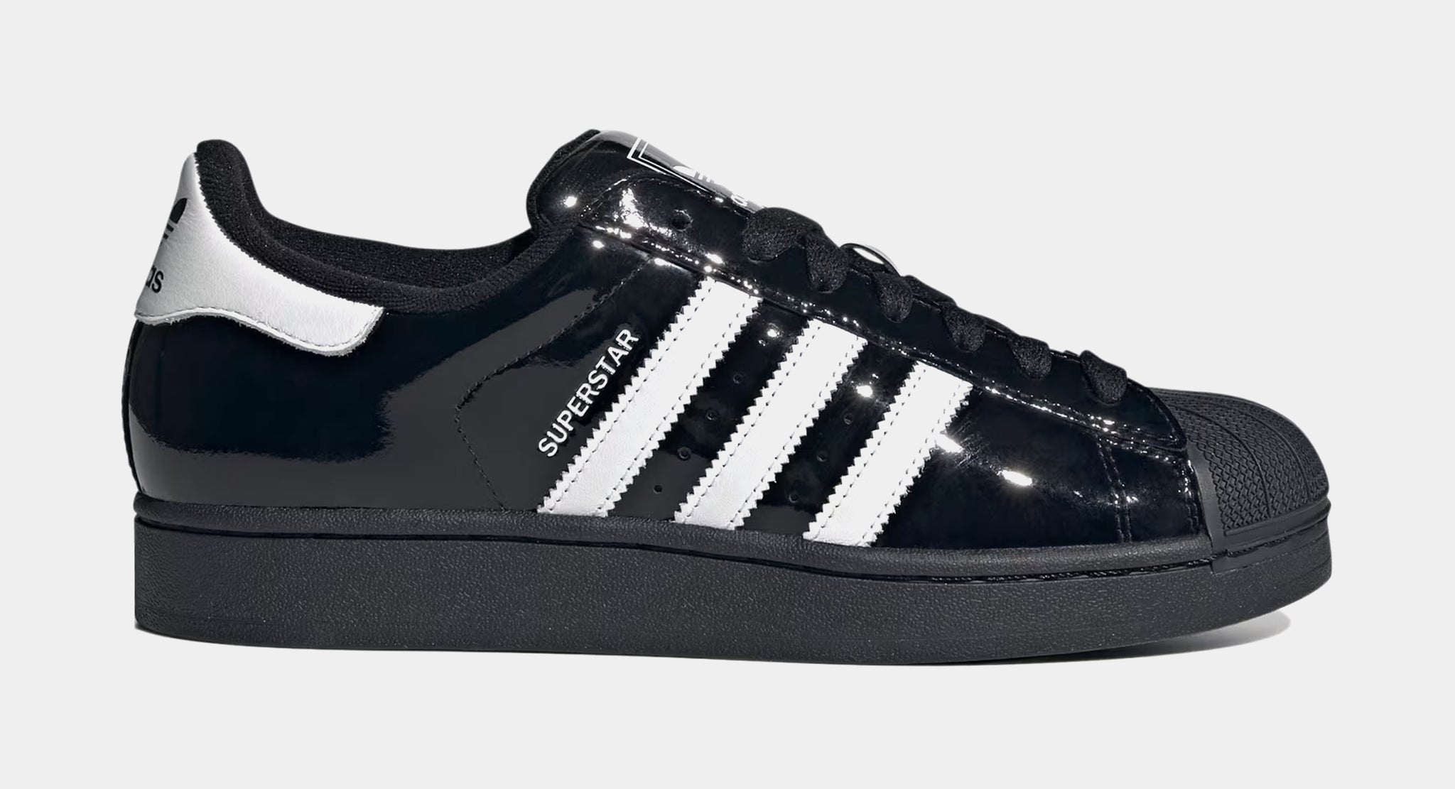 adidas Superstar II Patent Leather Mens Lifestyle Shoes Black
