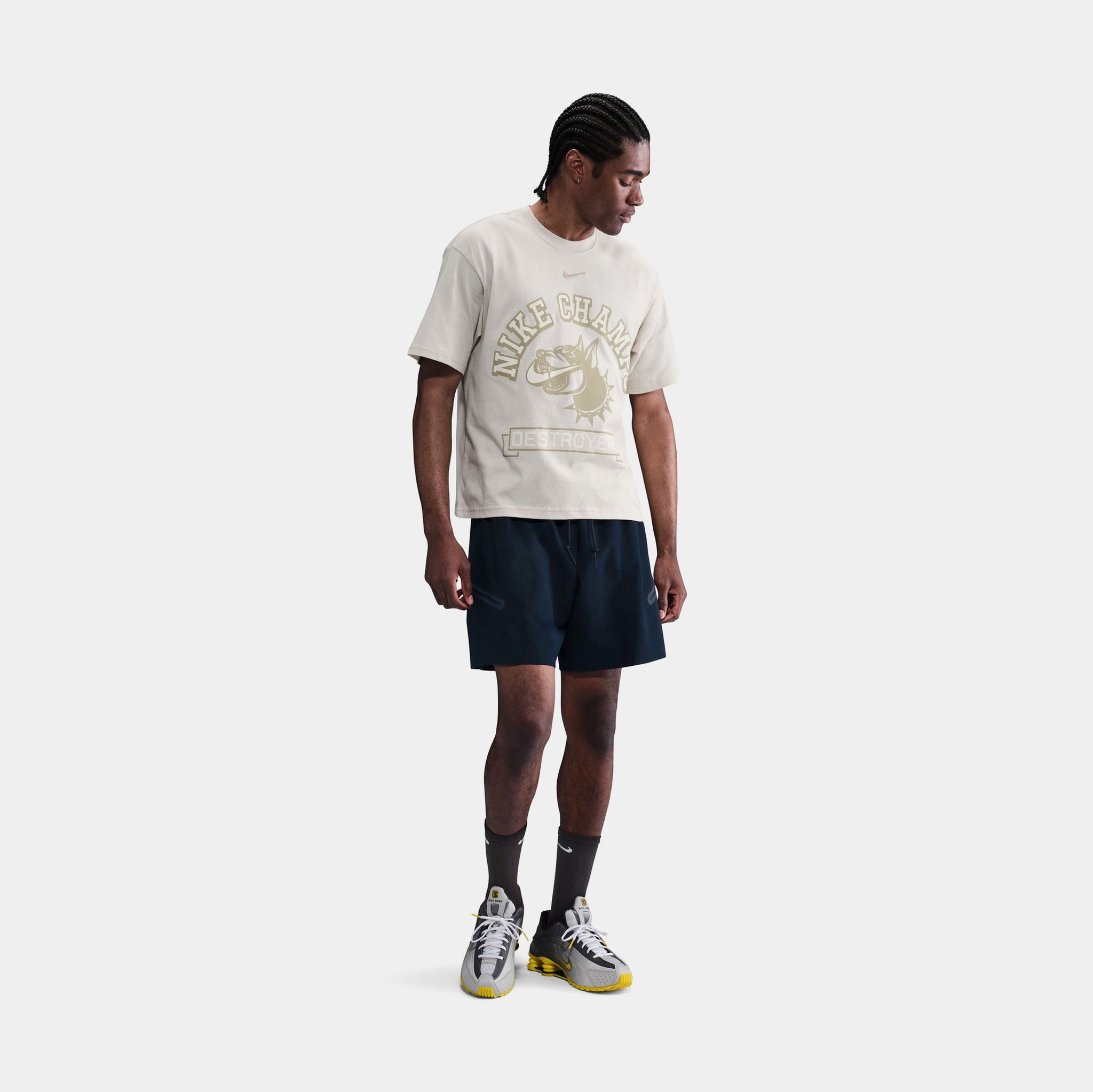 Nike NSW Destroyers Mens Short Sleeve Shirt Light Bone IH7618-072