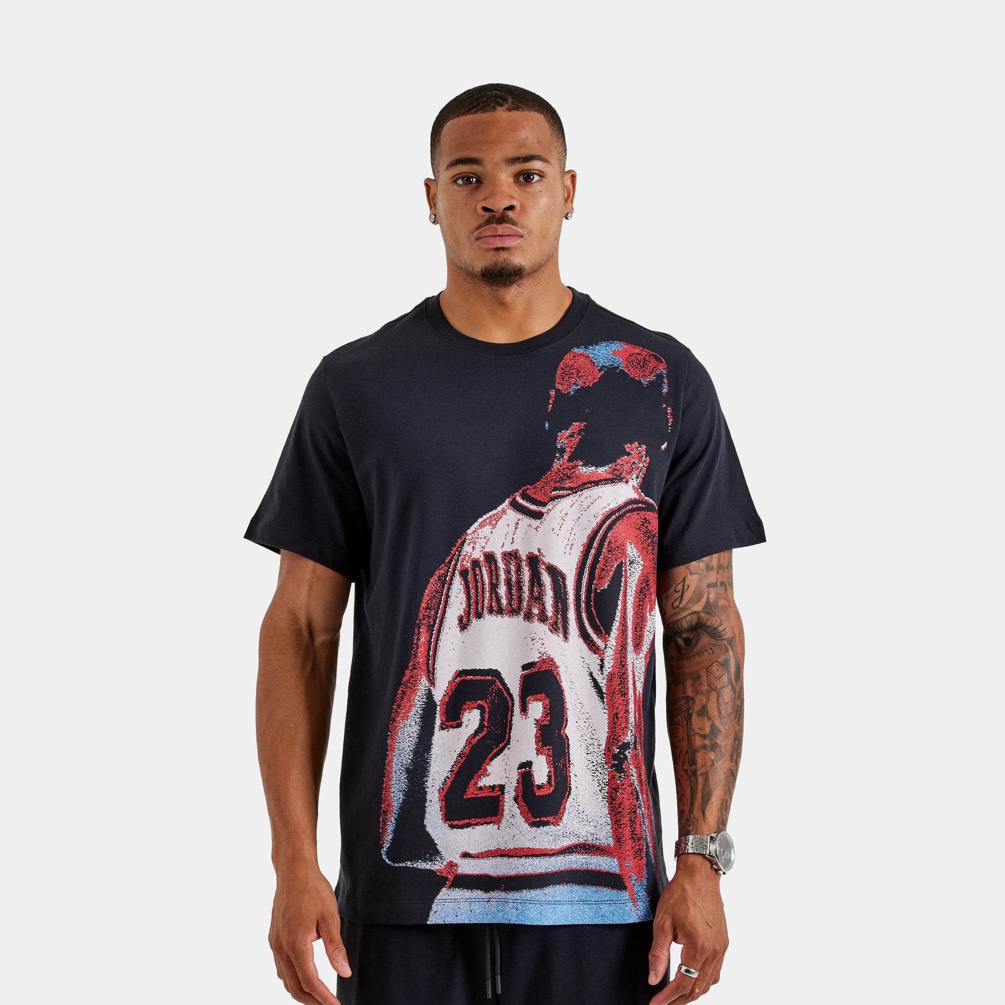 Jordan Air Jordan 23 Graphic Mens Short Sleeve Shirt Black White 