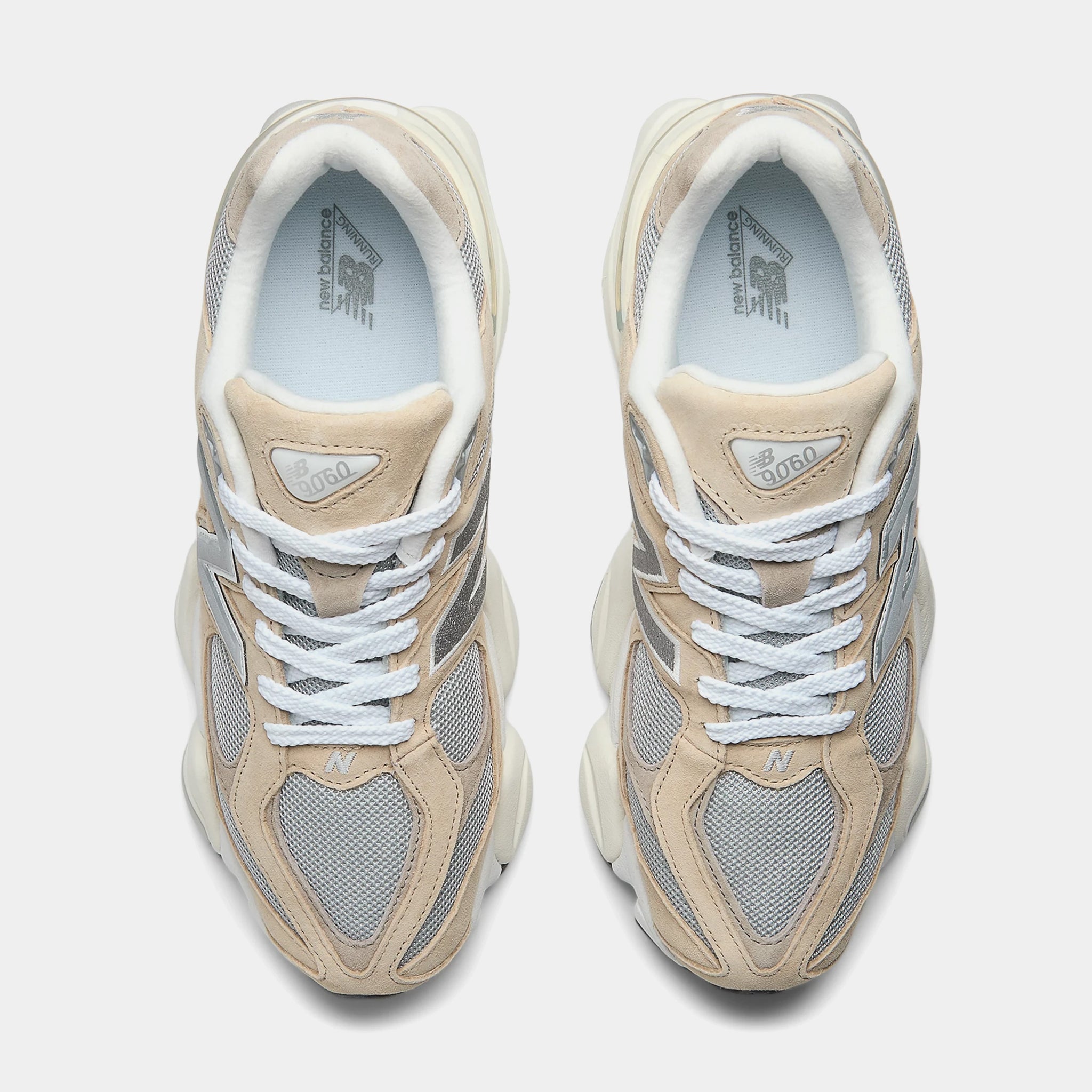 New Balance 9060 Mens Running Shoes Light Brown Grey White