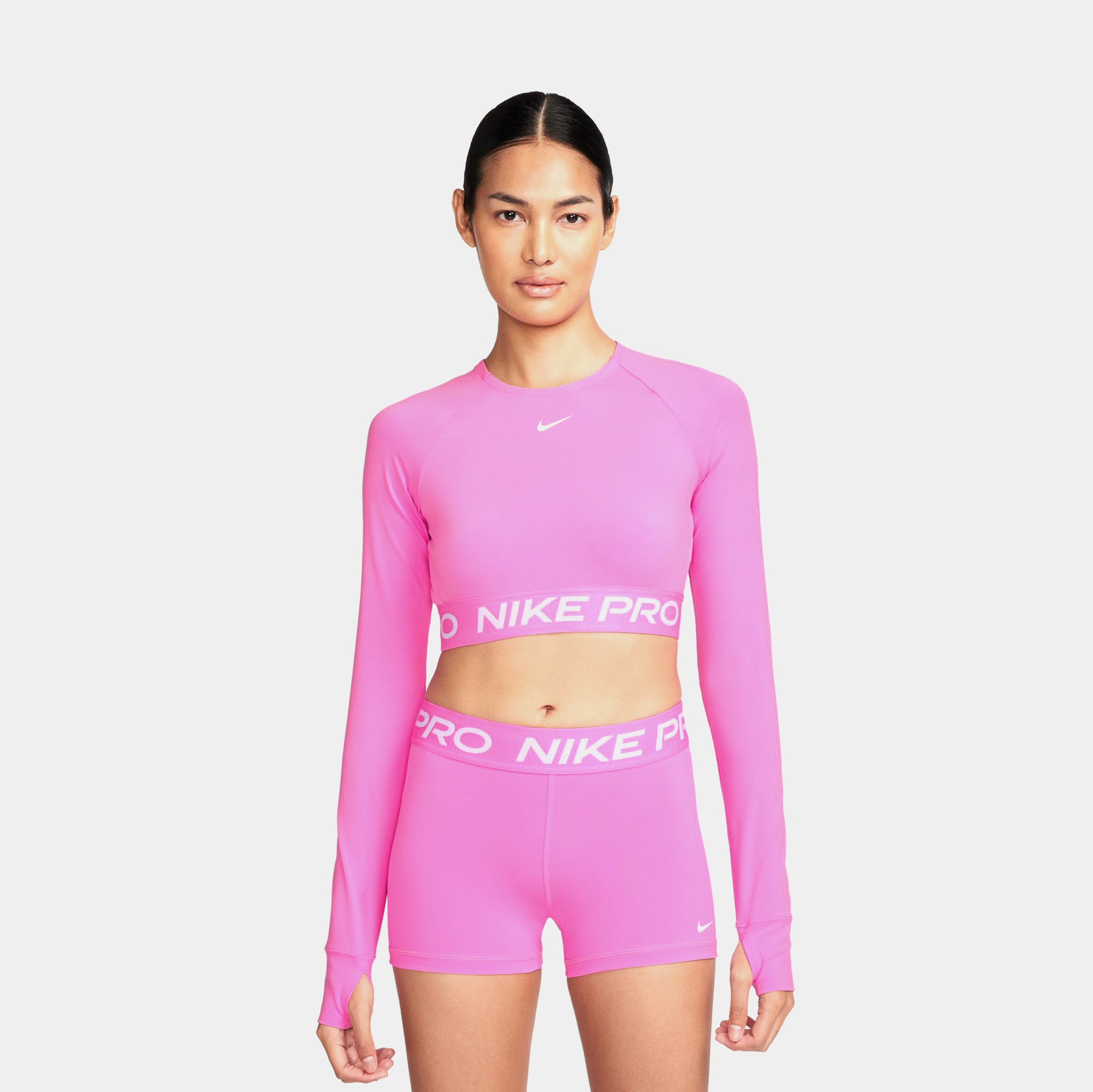 Nike Pro Women's Dri-FIT Cropped Long-Sleeve Top, image size:2048x2047