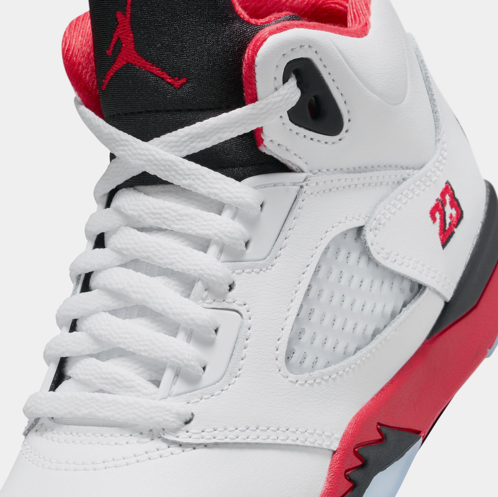 Nike Air Jordan 5 Retro Fire Red‎ Men Basketball Shoes Size 9.5 White Leather Air Jordan 5 Fire Red Black Tongue 2025 (Where To Buy) main image 3