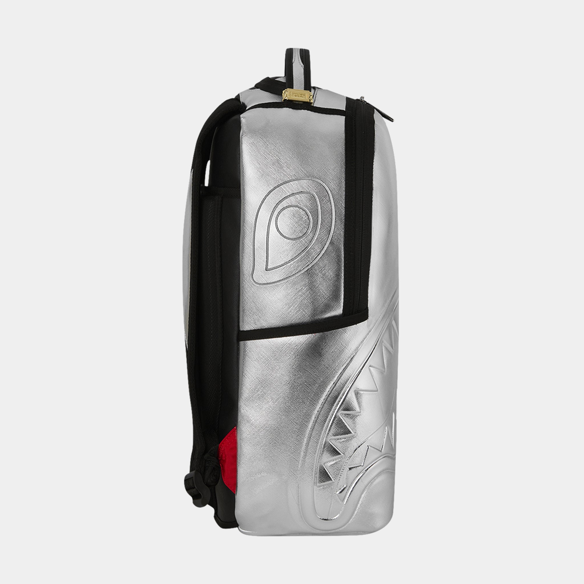 Sprayground Silver Side Drip Mens Backpack Silver Black