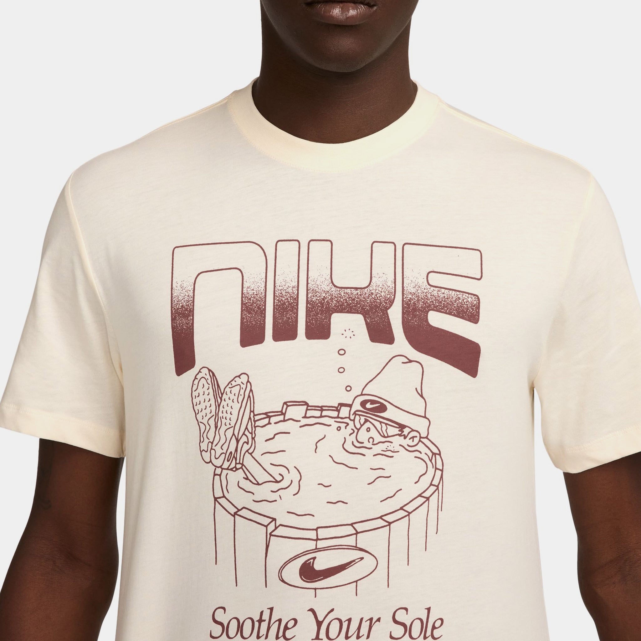 Nike NSW Soothe Your Sole Graphic Mens Short Sleeve Shirt Pale 