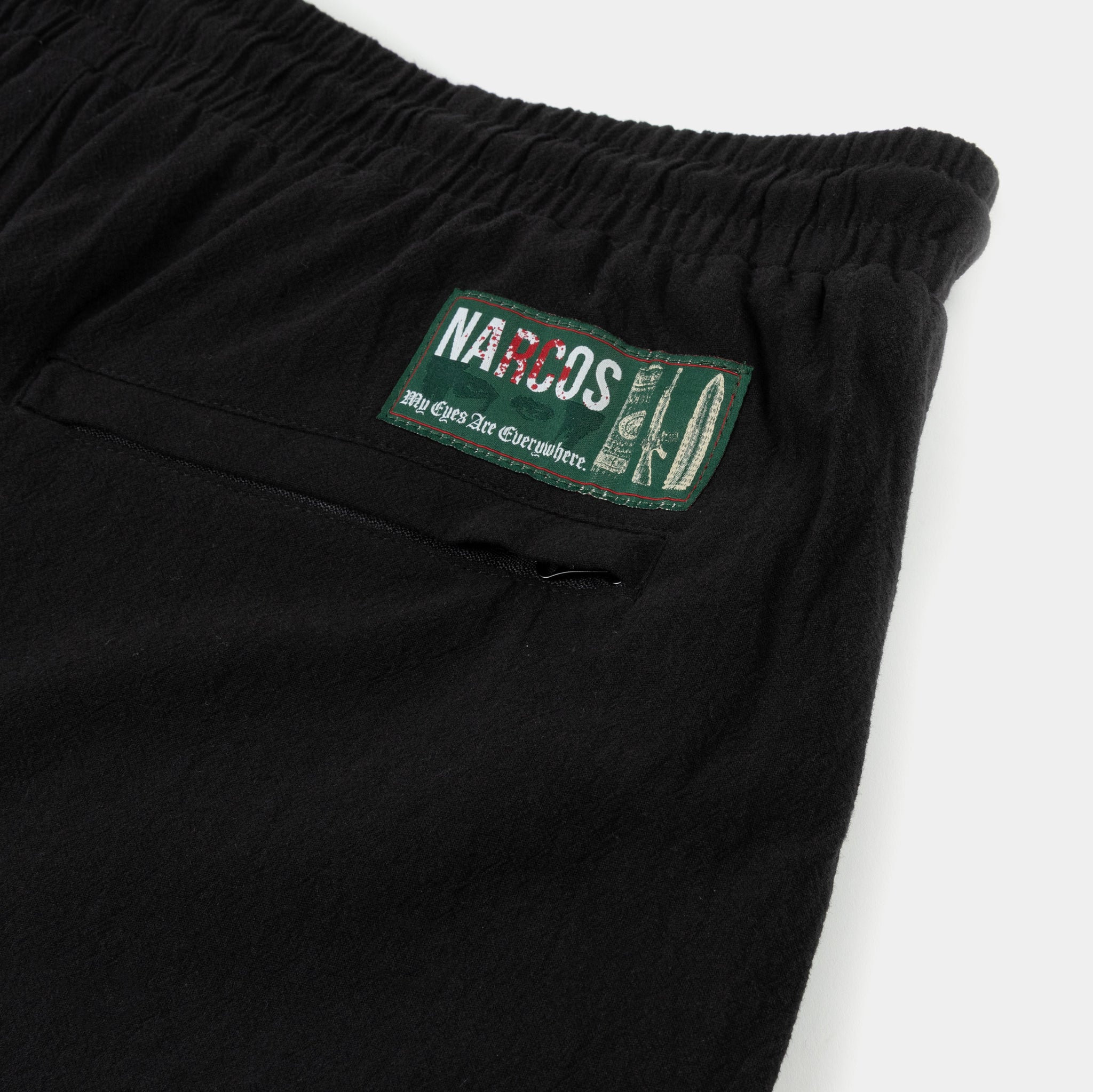 Shoe Palace SP x Narcos Embroidered Trim hybrid Mens Shorts Black
